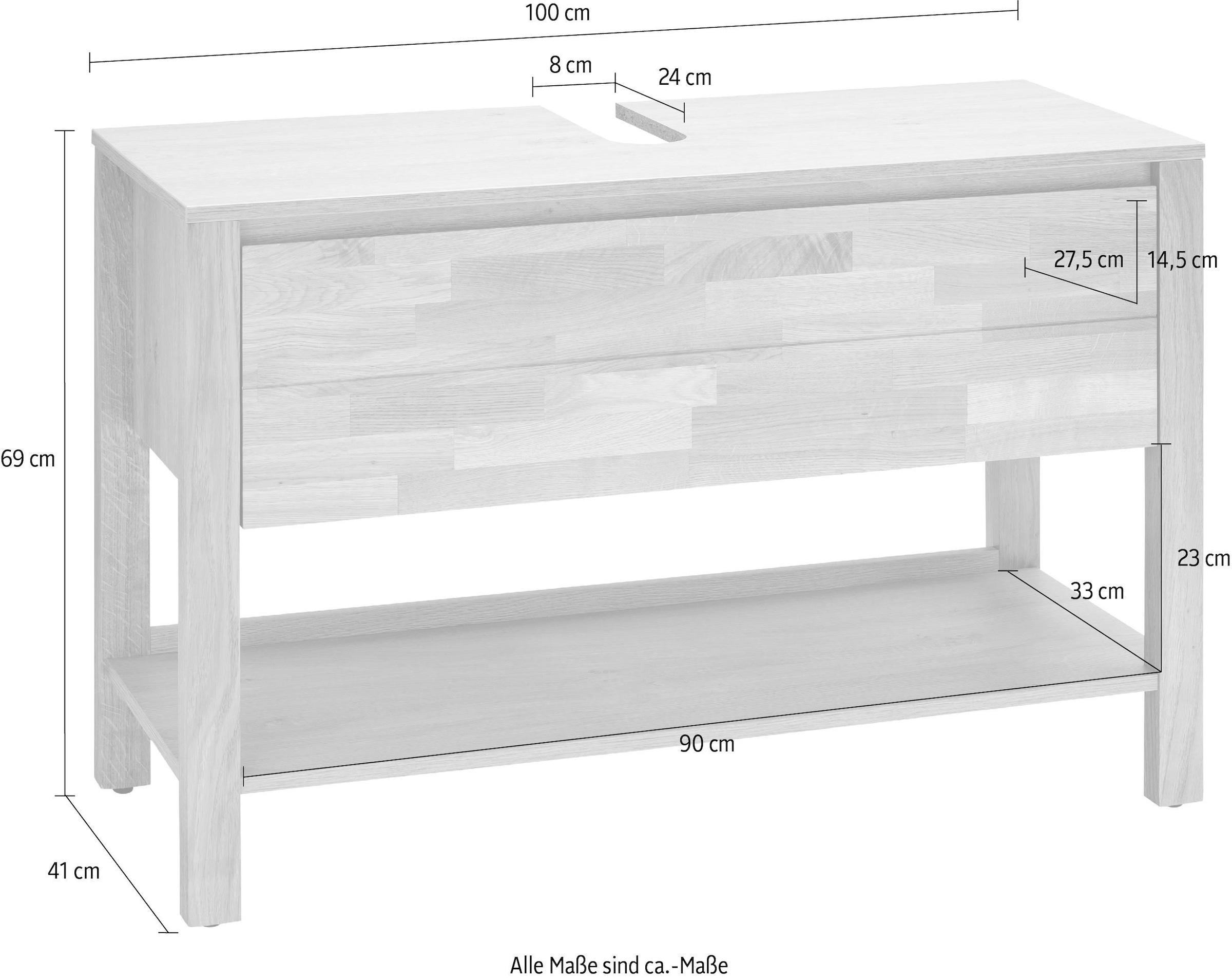 Home affaire Waschbeckenunterschrank »Kaika«, Breite 100 cm