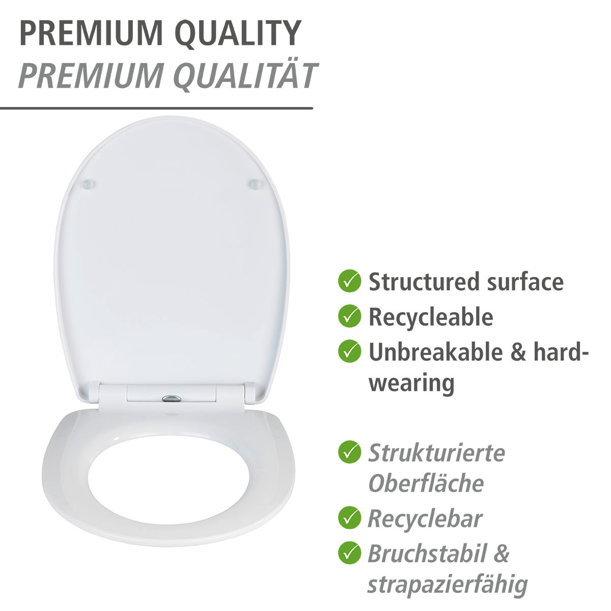 WENKO WC-Sitz »Ahoi«, mit Relief, aus recyclingfähigem Thermoplast