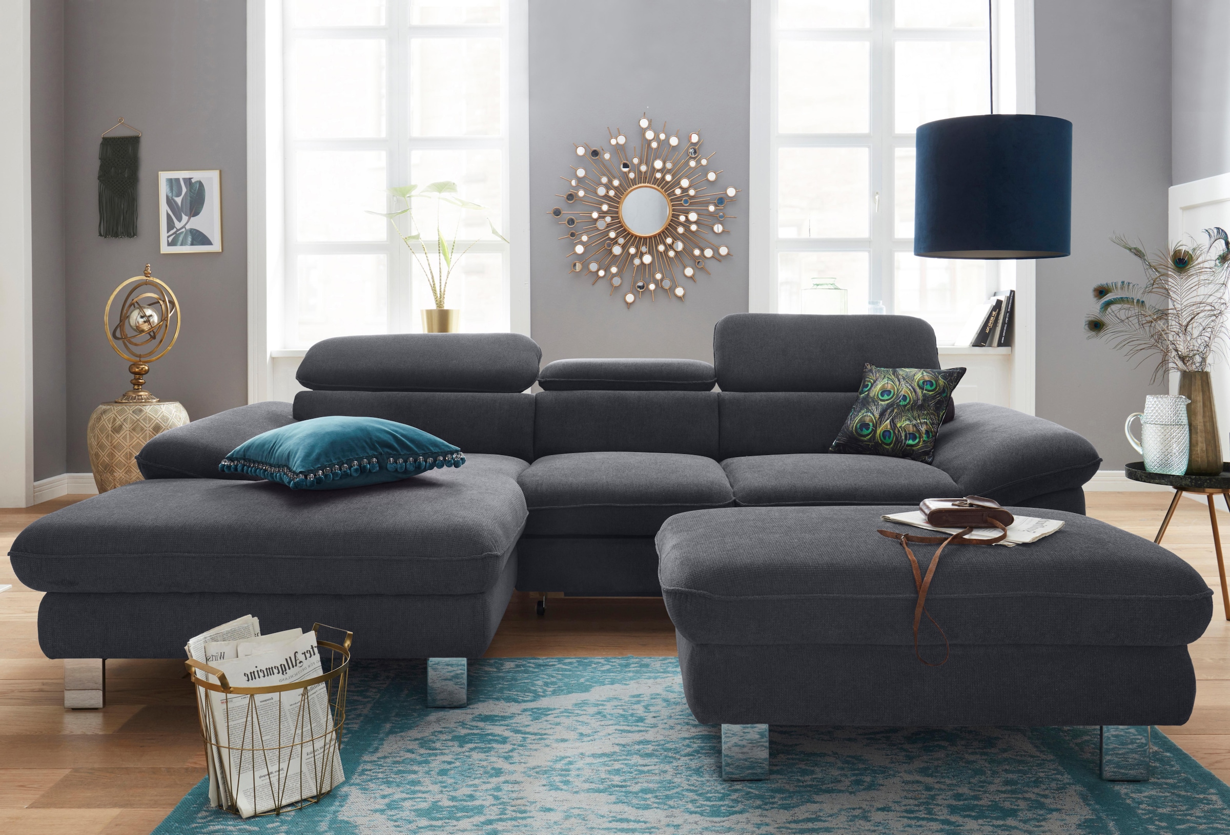 COTTA Ecksofa »Driver L-Form« mit Kopfteilverstellung, wahlweise mit Bettfunktion & Bettkasten