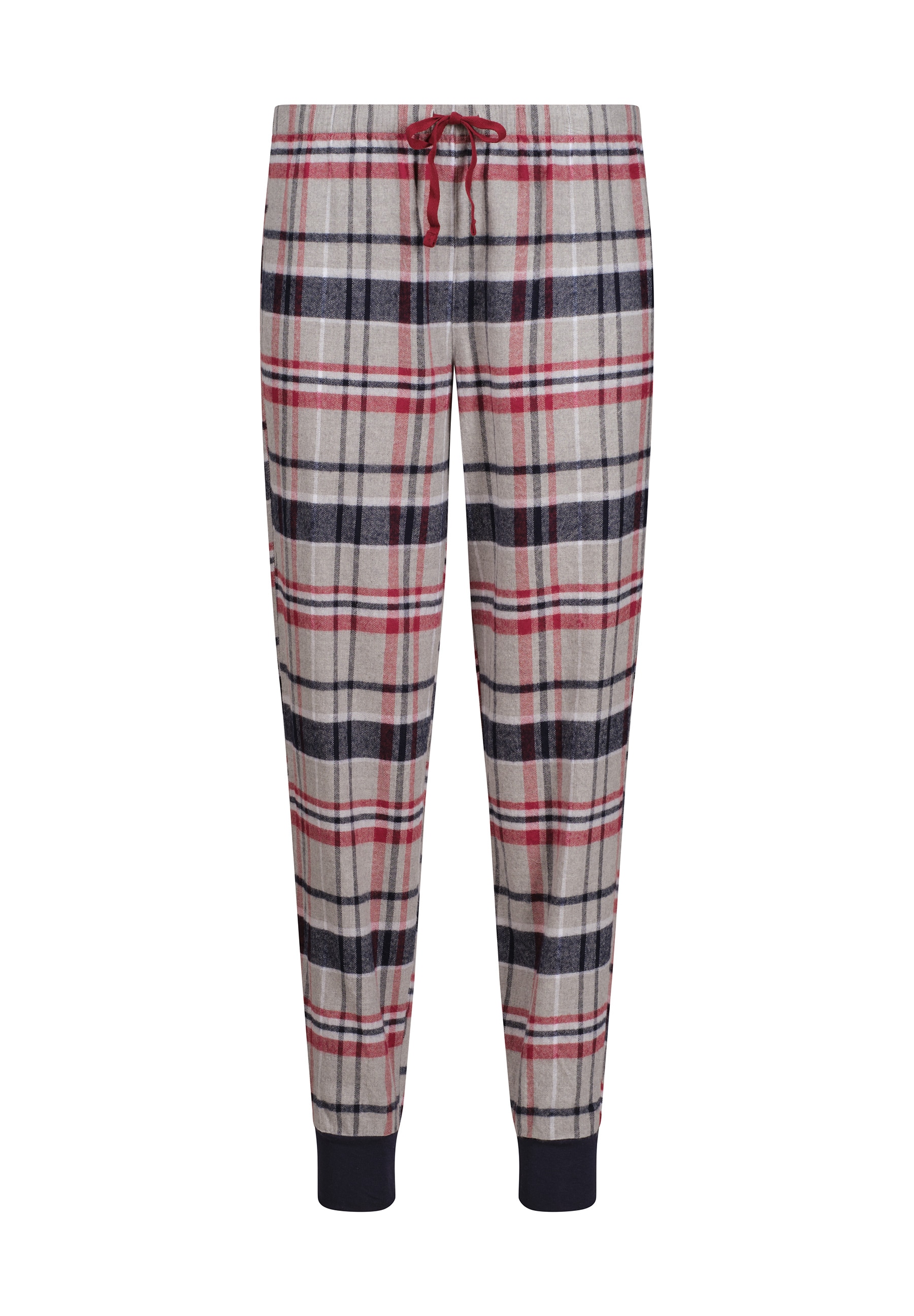 Skiny Pyjama »Night In Skiny Flanell« 2 tlg. elastischer Bund, Bindeband, Oberteil mit Knöpfen, langärmelig