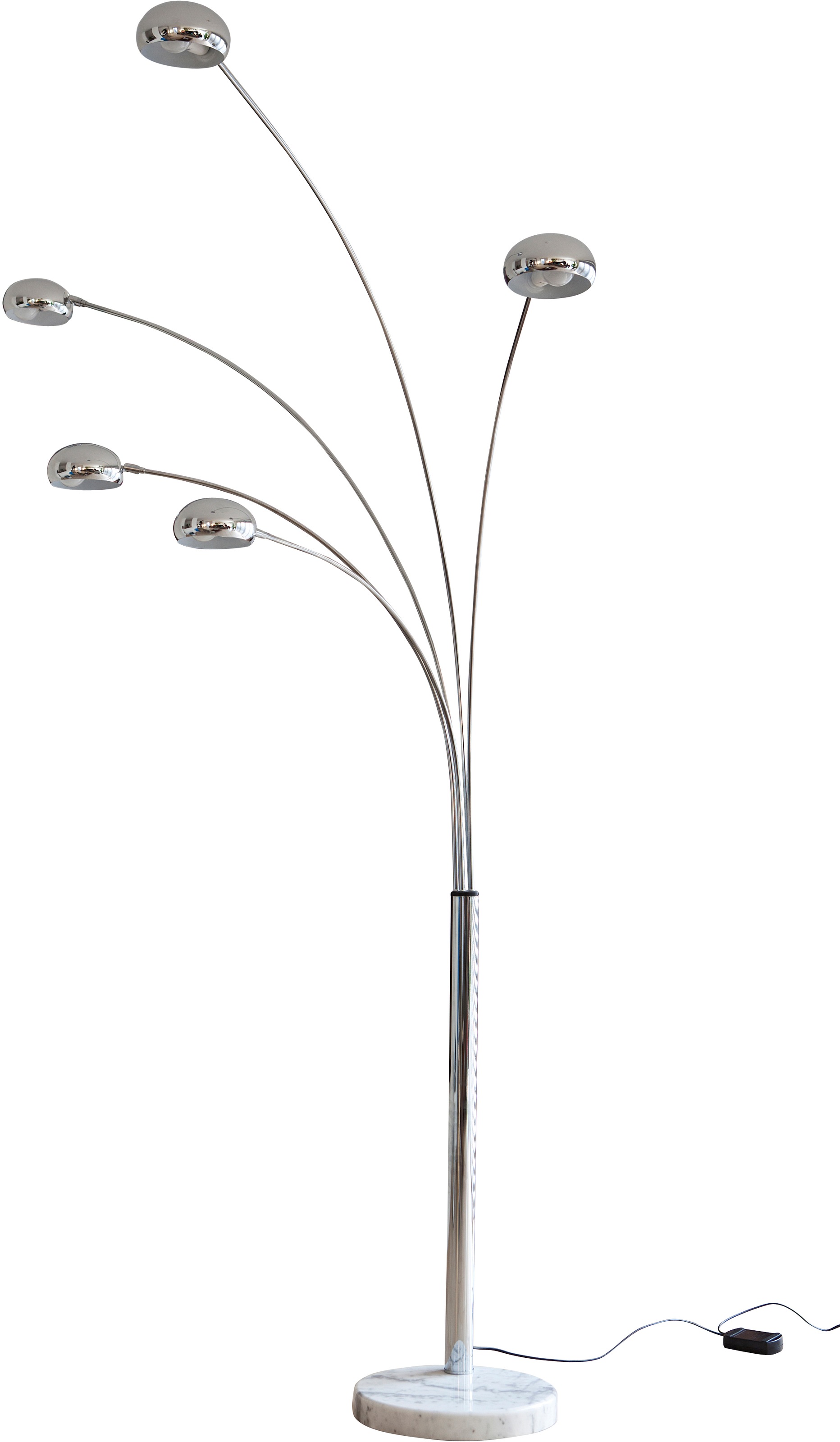 SalesFever Stehlampe »Hero«, E14, 1 St., 5 bewegliche Arme, Dimmschalter, echter Marmorfuß