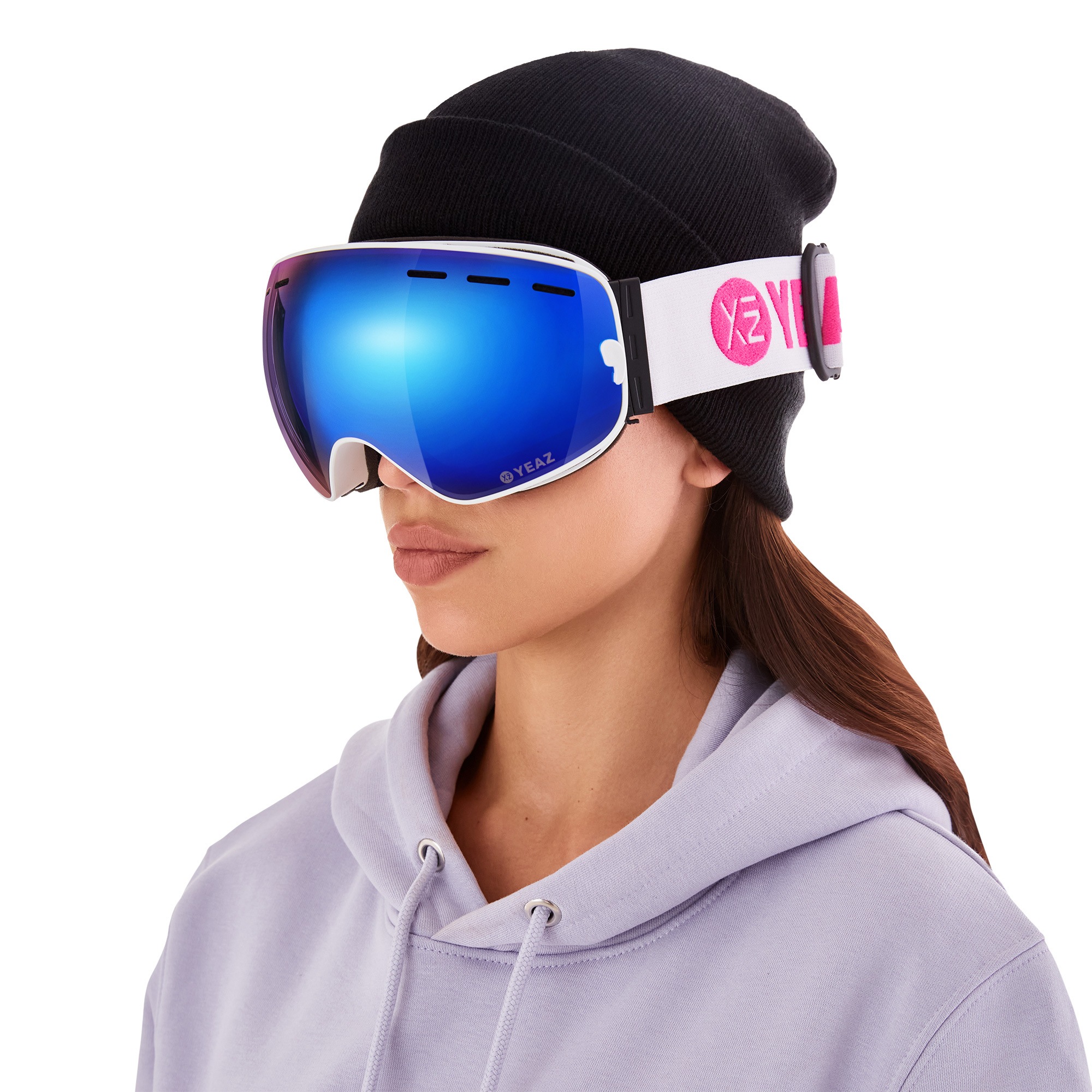 YEAZ Snowboardbrille »Ski- Snowboardbrille mit Rahmen blau/pink verspiegelt XTRM-SUMMIT«