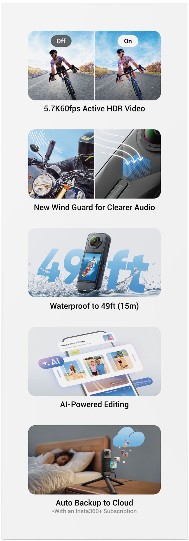 Insta360 Action Cam »X5 Essentials Bundle« 8K Bluetooth