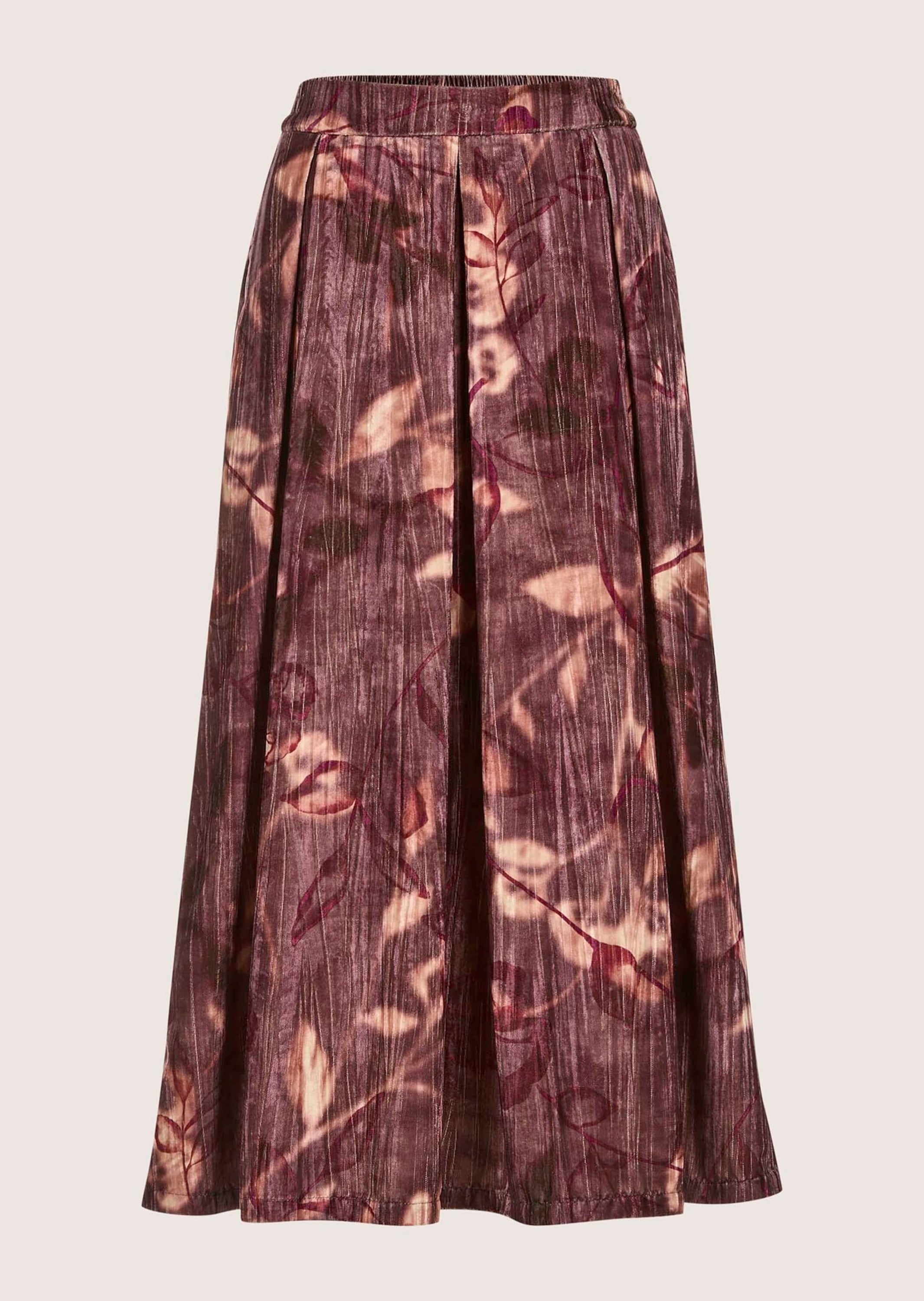 MADELEINE Midirock »Samtrock Eleganter Midirock mit floralem Design« Samtrock in Midilänge mit floralem Print