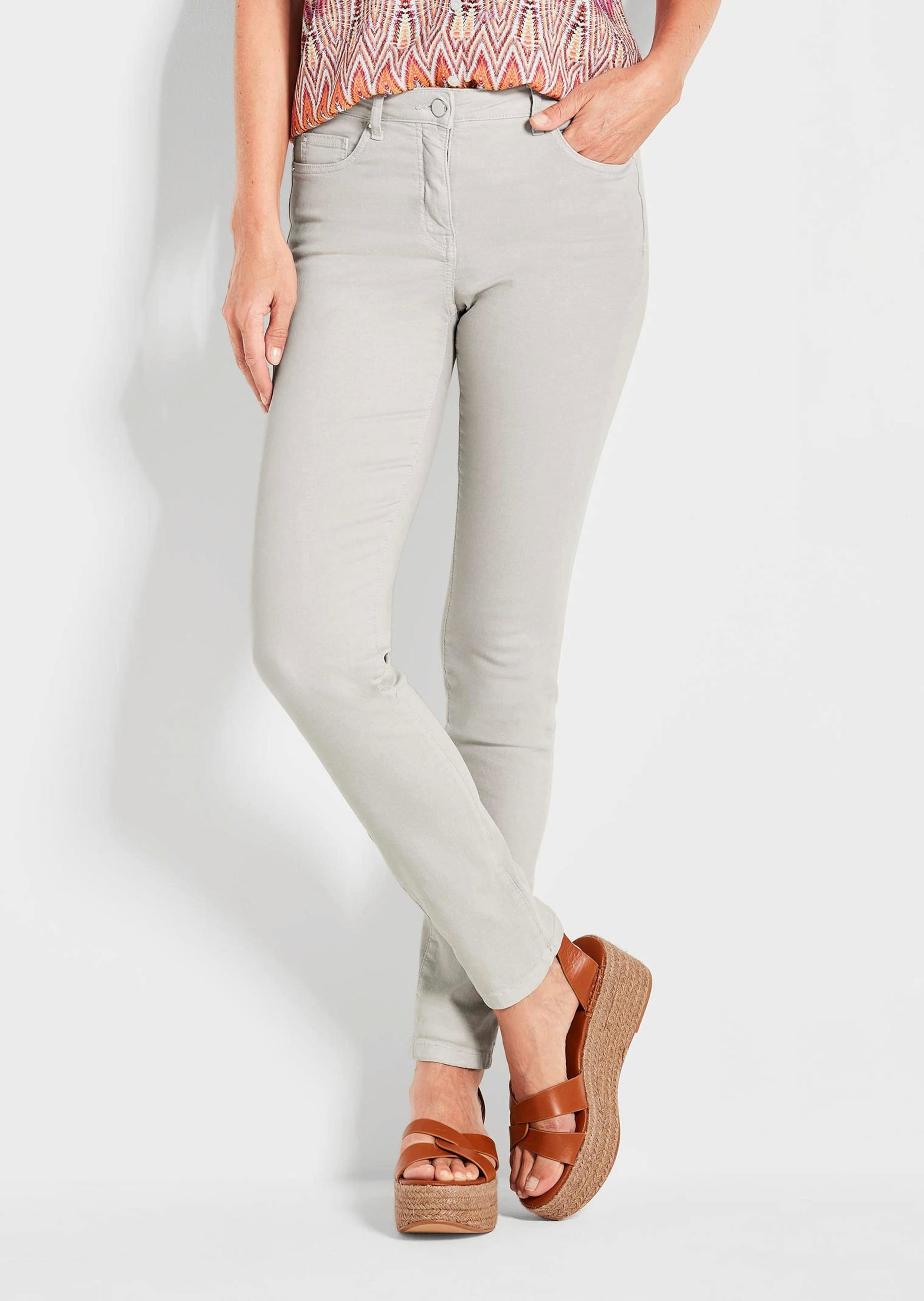 GOLDNER Regular-fit-Jeans »Lange Freizeithose BELLA mit Formbund«