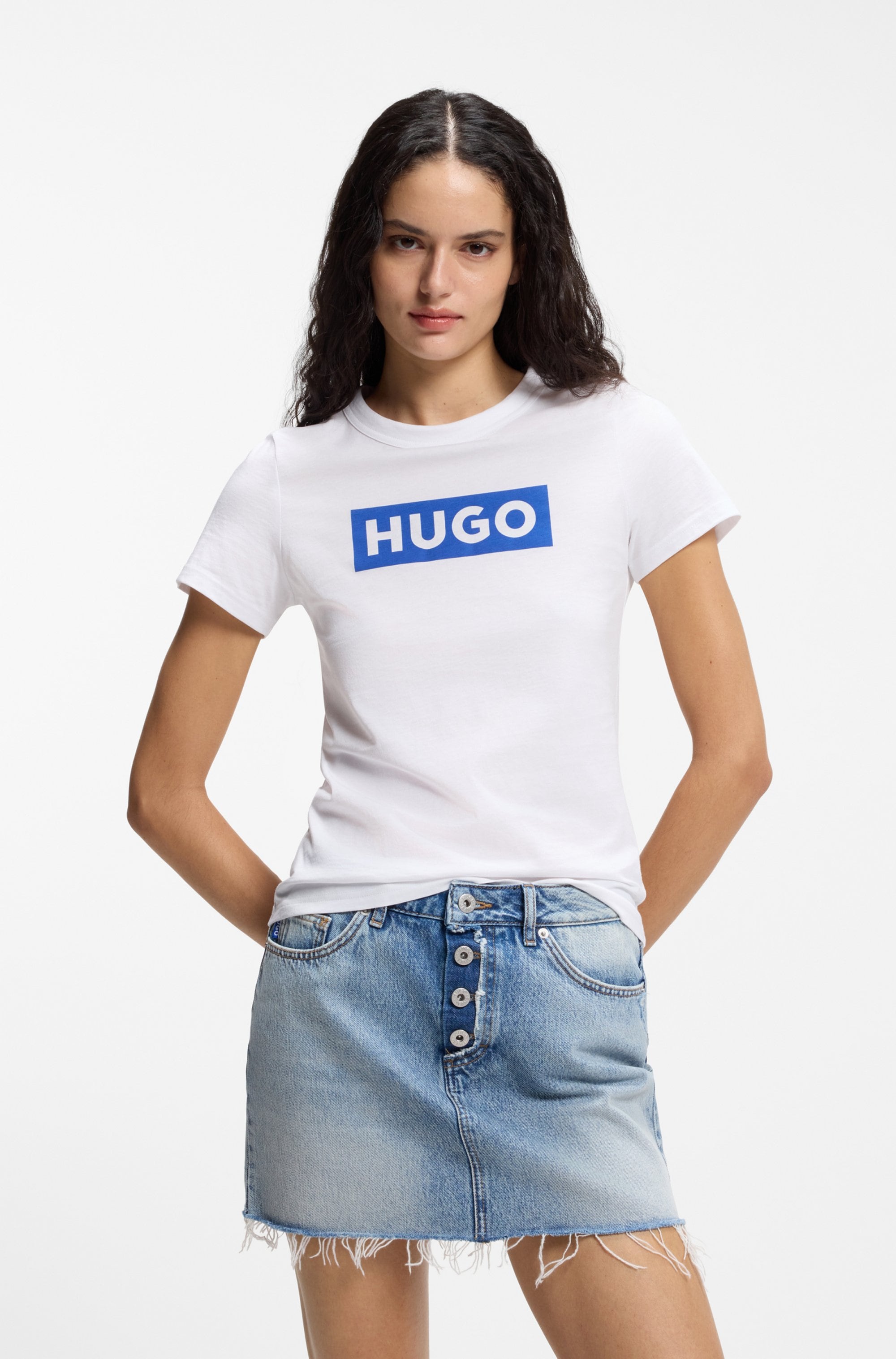 HUGO Blue T-Shirt »Classic Tee« mit Rundhals, Logodruck
