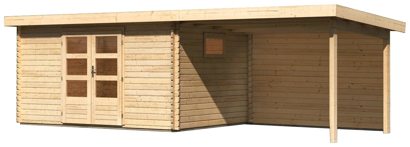 Karibu Gartenhaus »Trittau 5« mit Anbaudach und Rückwand