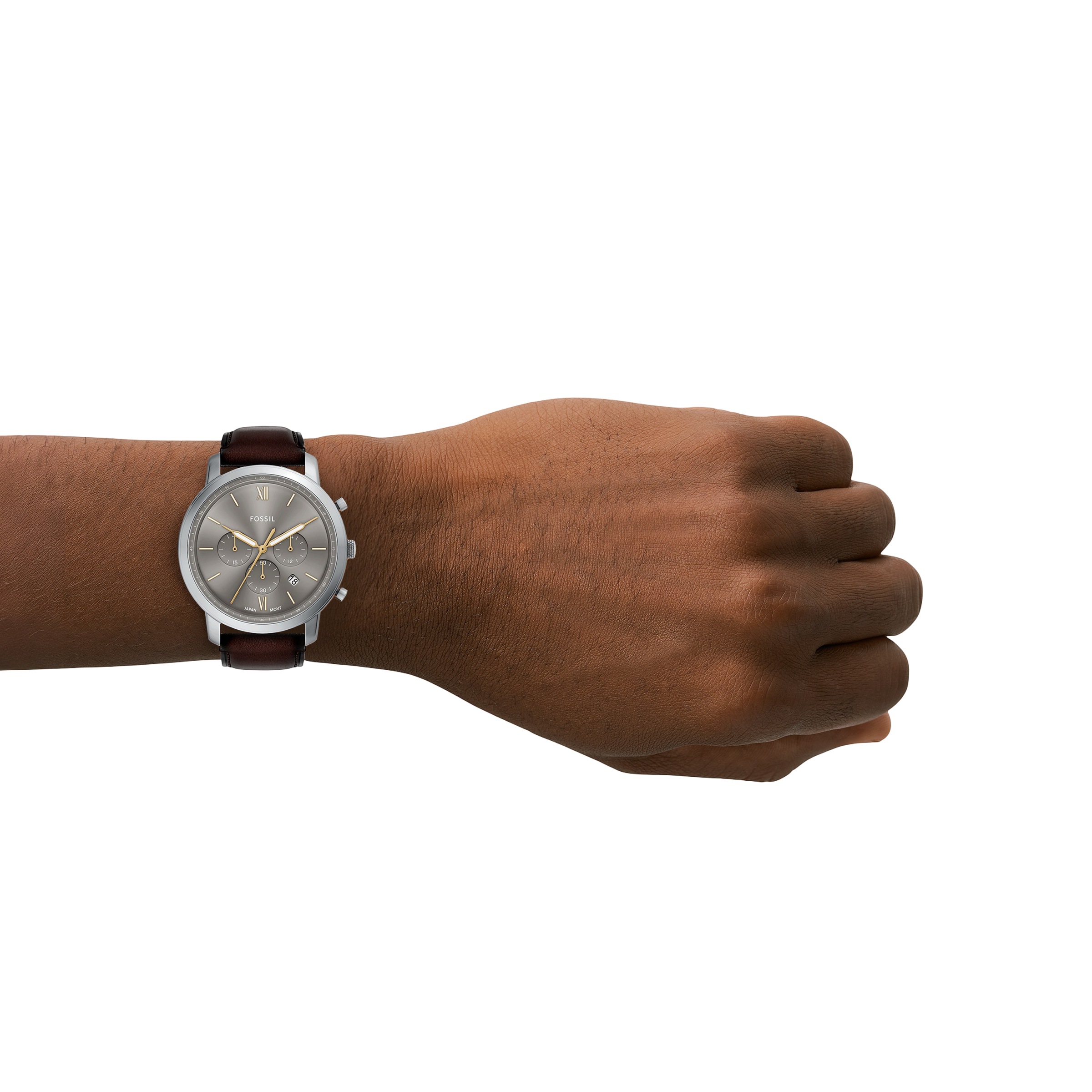 Fossil Chronograph »NEUTRA«, Quarzuhr, Armbanduhr, Herrenuhr, Lederarmband, analog, Tag