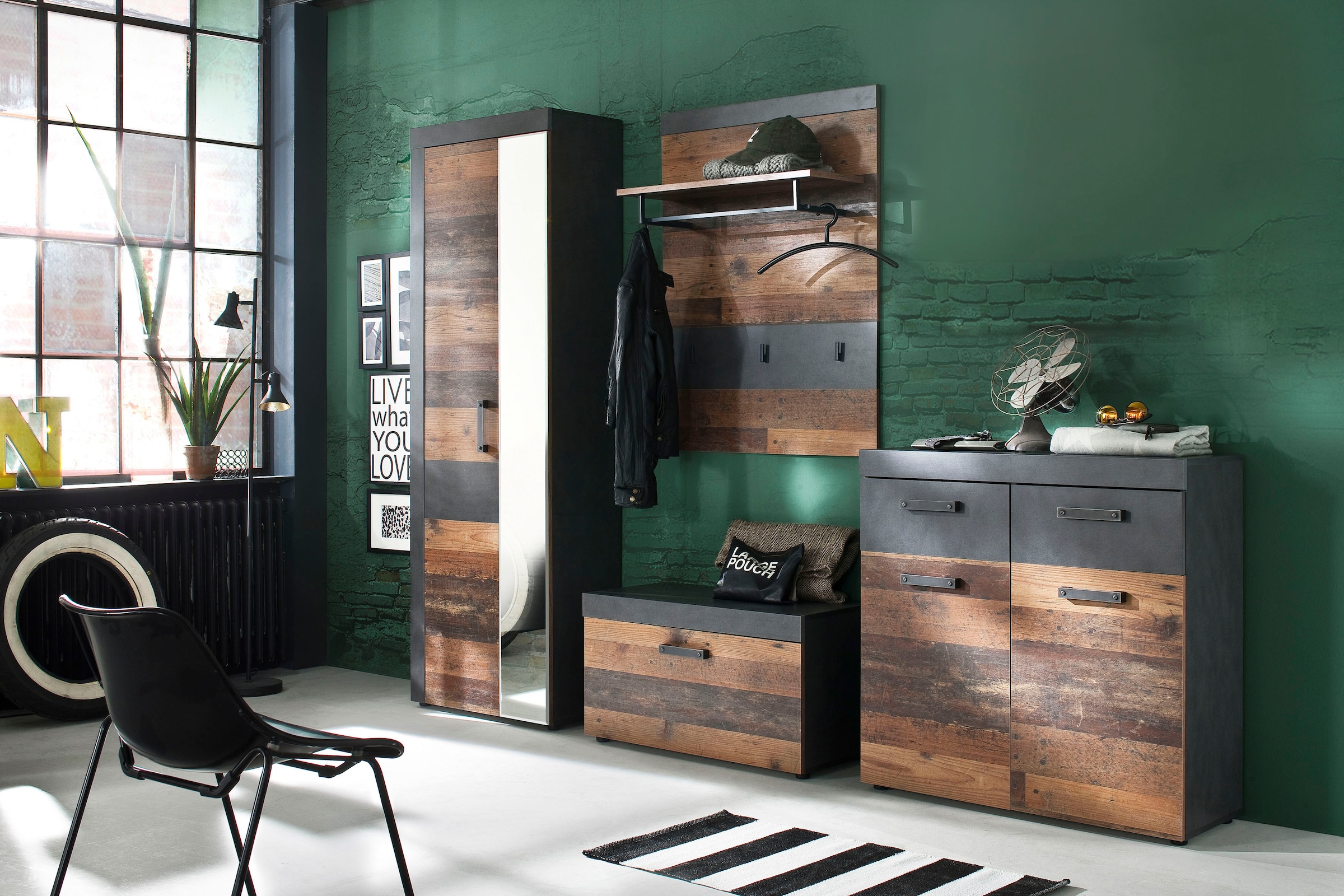 Home affaire Garderobenschrank »Ilana« Garderobenschrank mit 2 Türen - (B/T/H) 65/34/192 cm