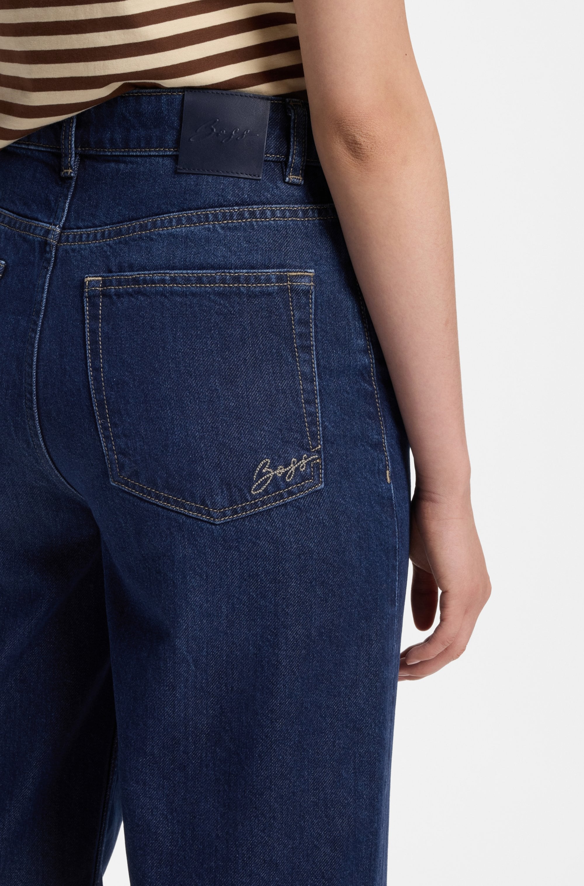 BOSS ORANGE Weite Jeans »MARLENE HR 15.0 Premium Damenmode« Baumwoll-Lyocell-Mix, Flare Fit