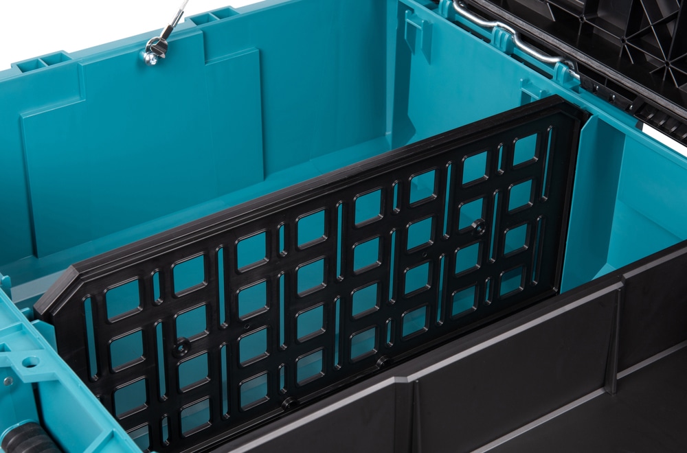 Makita Werkzeugbox »MAKTRAK  L »P-91017« max.45kg, 63,16L, Copolymer-Kunststoff« Effizientes Be- und Entladen mit dem MAKTRAK Koffer Sortiment