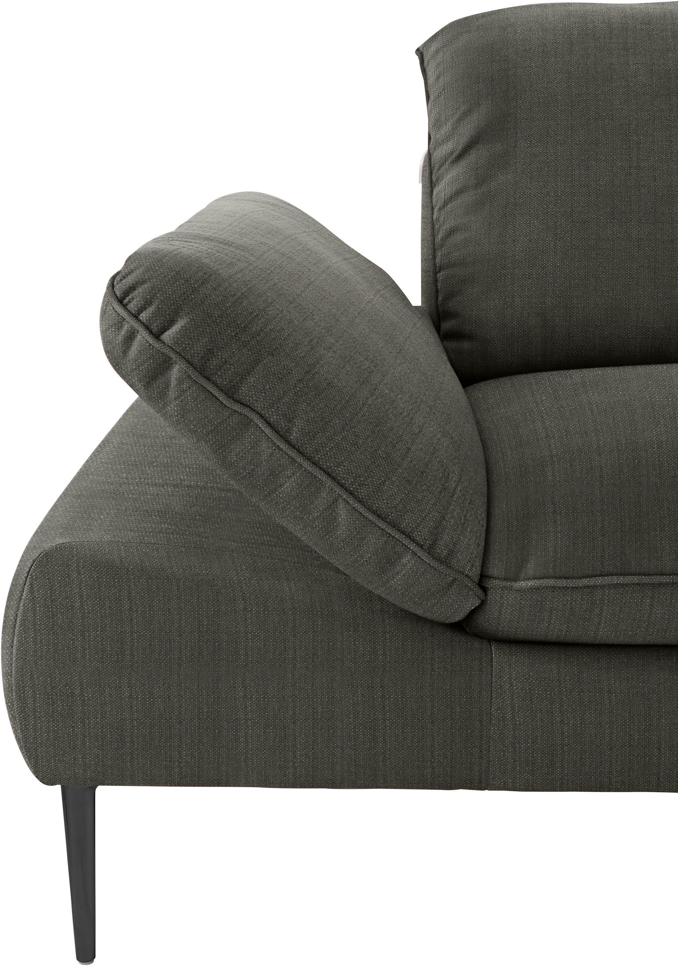 W.SCHILLIG Ecksofa »enjoy&MORE, Designsofa, bequem, zeitlos und elegant, L-Form« Sitztiefenverstellung, Füße schwarz pulverbeschichtet, Breite 340 cm