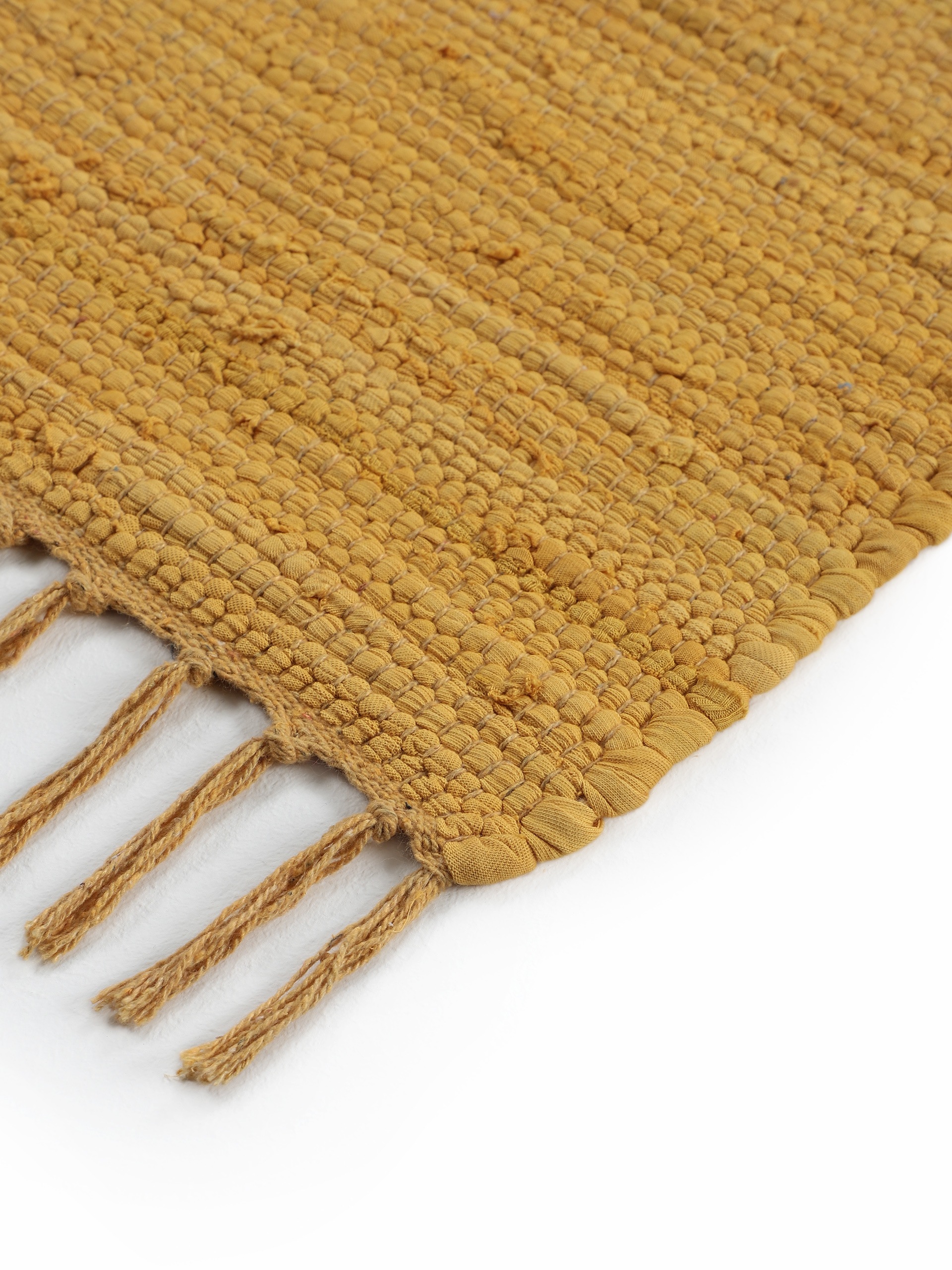 carpetfine Teppich »Kelim Chindi uni«, rechteckig, 5 mm Höhe, Wendeteppich, reine Baumwolle, handgewebt, Uni-Farben, mit Fransen