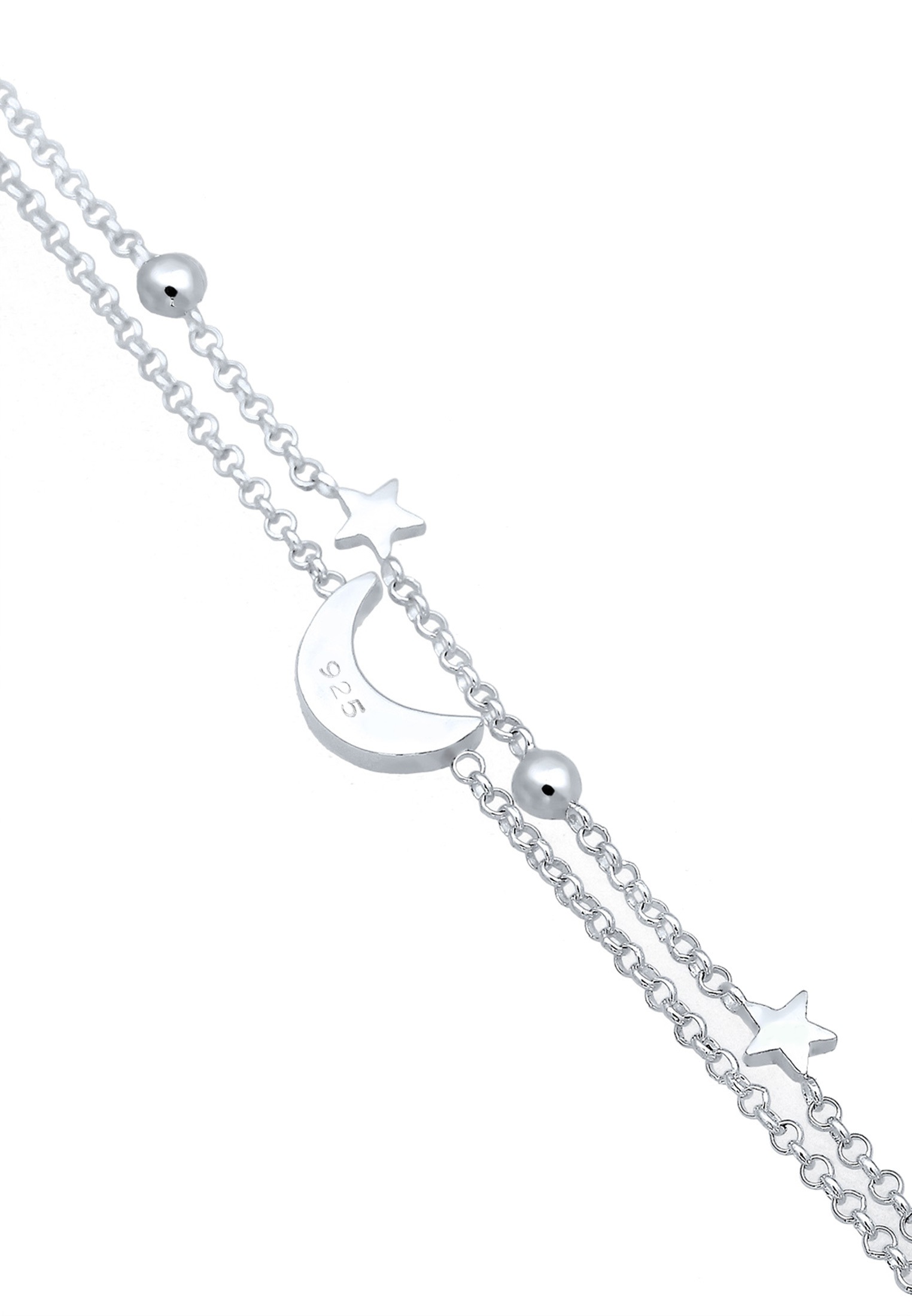 Elli Armkette »Armband Halbmond Sterne Galaxy Kristalle 925 Sterling Silber«