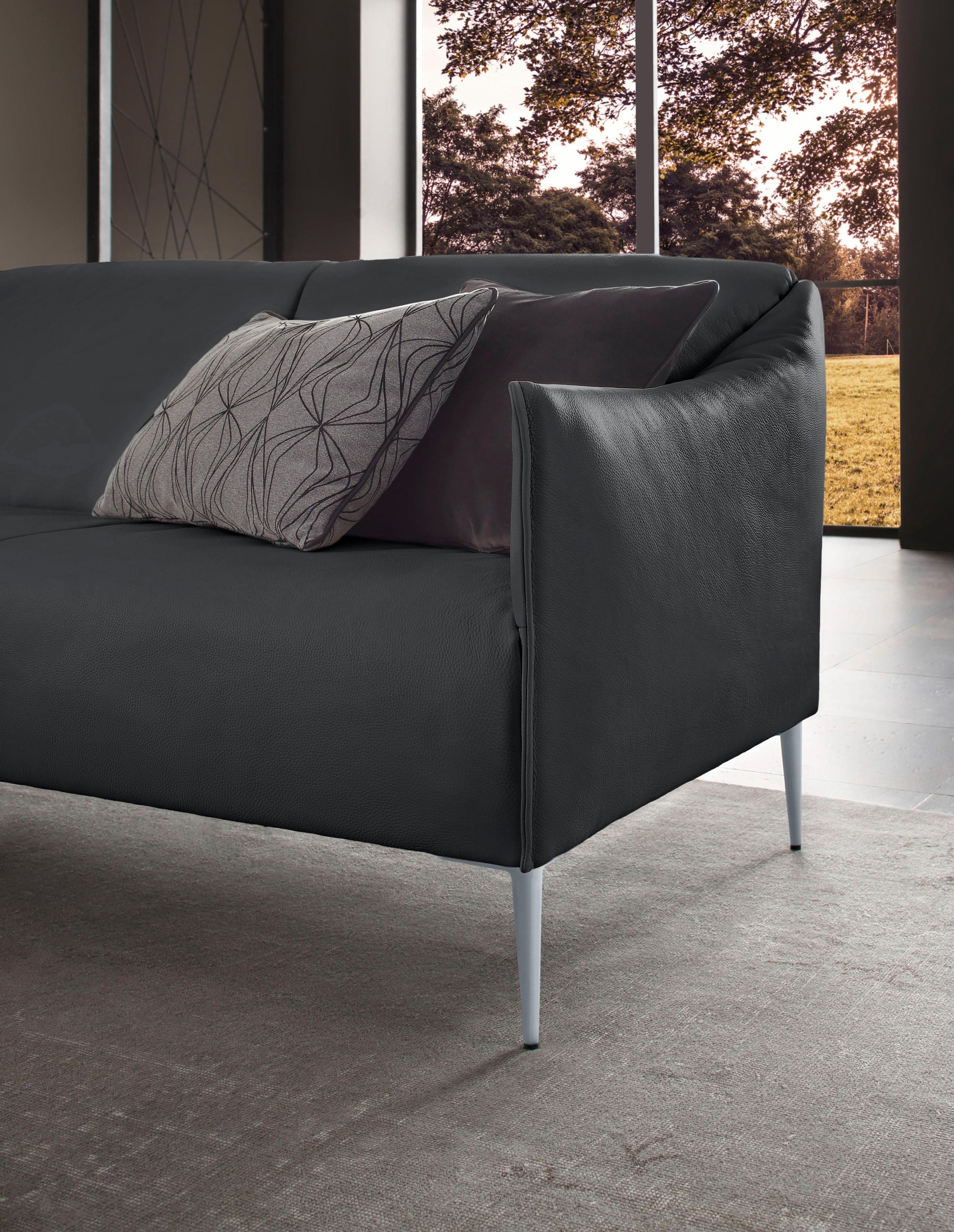W.SCHILLIG 2-Sitzer »sally Design-Sofa, Loungesofa, bequem, schmale Armlehnen, Breite 154cm« mit Metallfüßen in Silber matt, Breite 154 cm