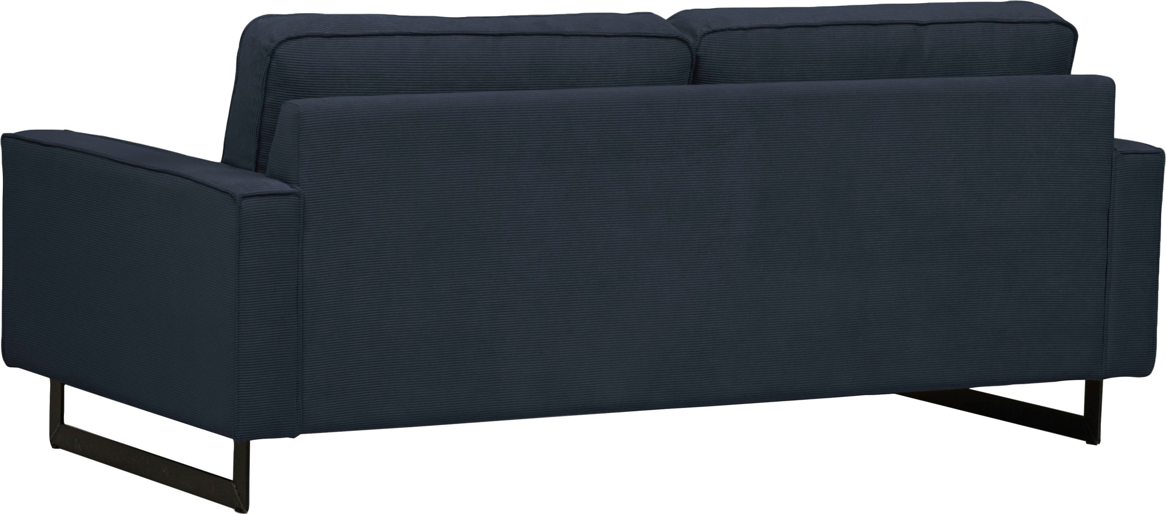 Home affaire 3-Sitzer »Pinto, 206 cm, Cord, Chenille, Lederoptik« mit Keder, schwarze Metallfüße, Wellenunterfederung