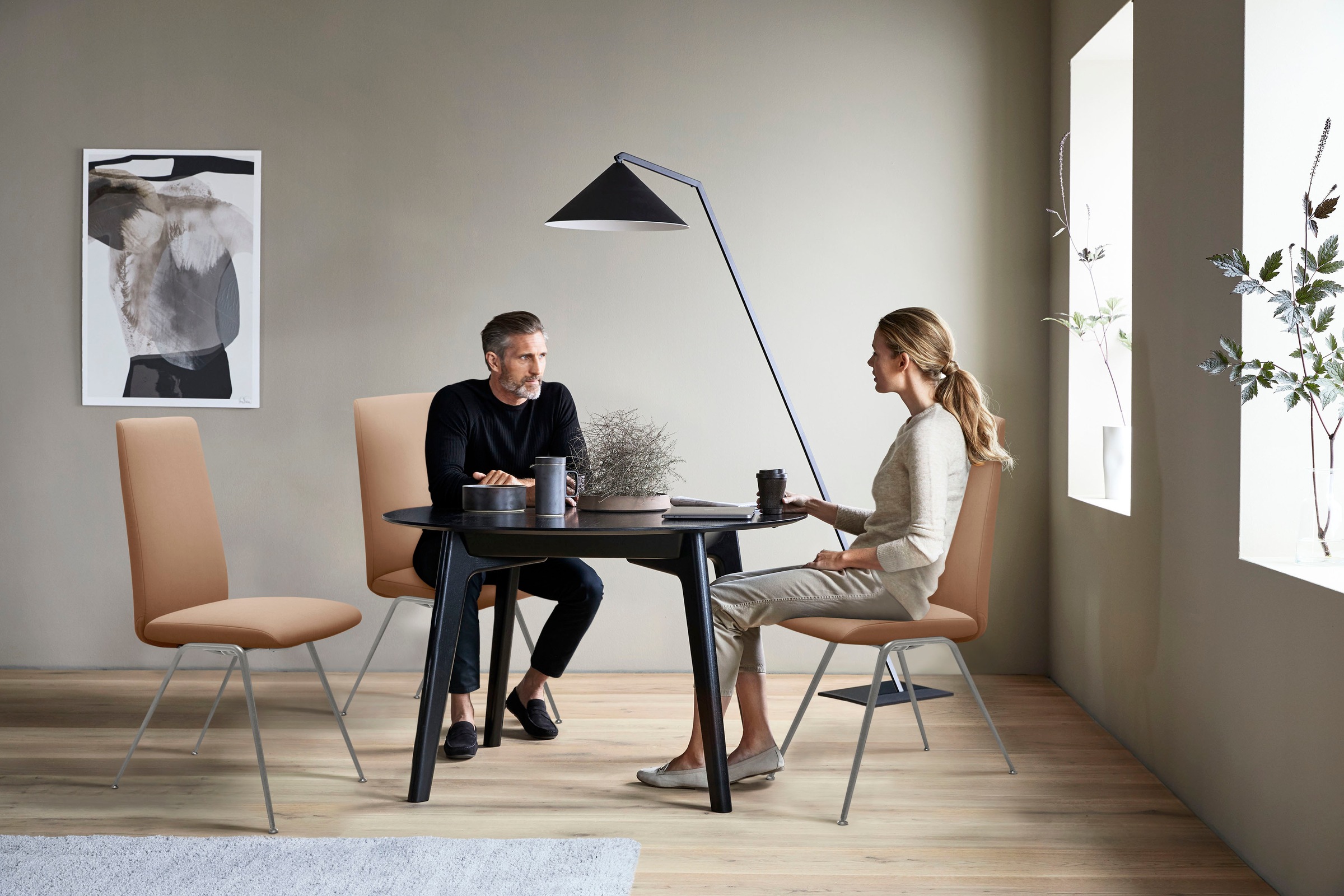 Stressless® Polsterstuhl »Laurel«, Microfaser DINAMICA, High Back, Größe M, mit Beinen aus Stahl in Chrom glänzend