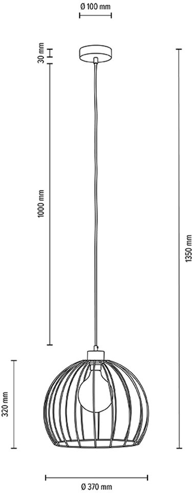 BRITOP LIGHTING Hängeleuchte »Coop«, 1 flammig, Leuchtmittel E27 | ohne Leuchtmittel-Leuchtmittel wechselbar, Dekorative Leuchte aus Metall, passende LM E27 / exkl., Made in Europe