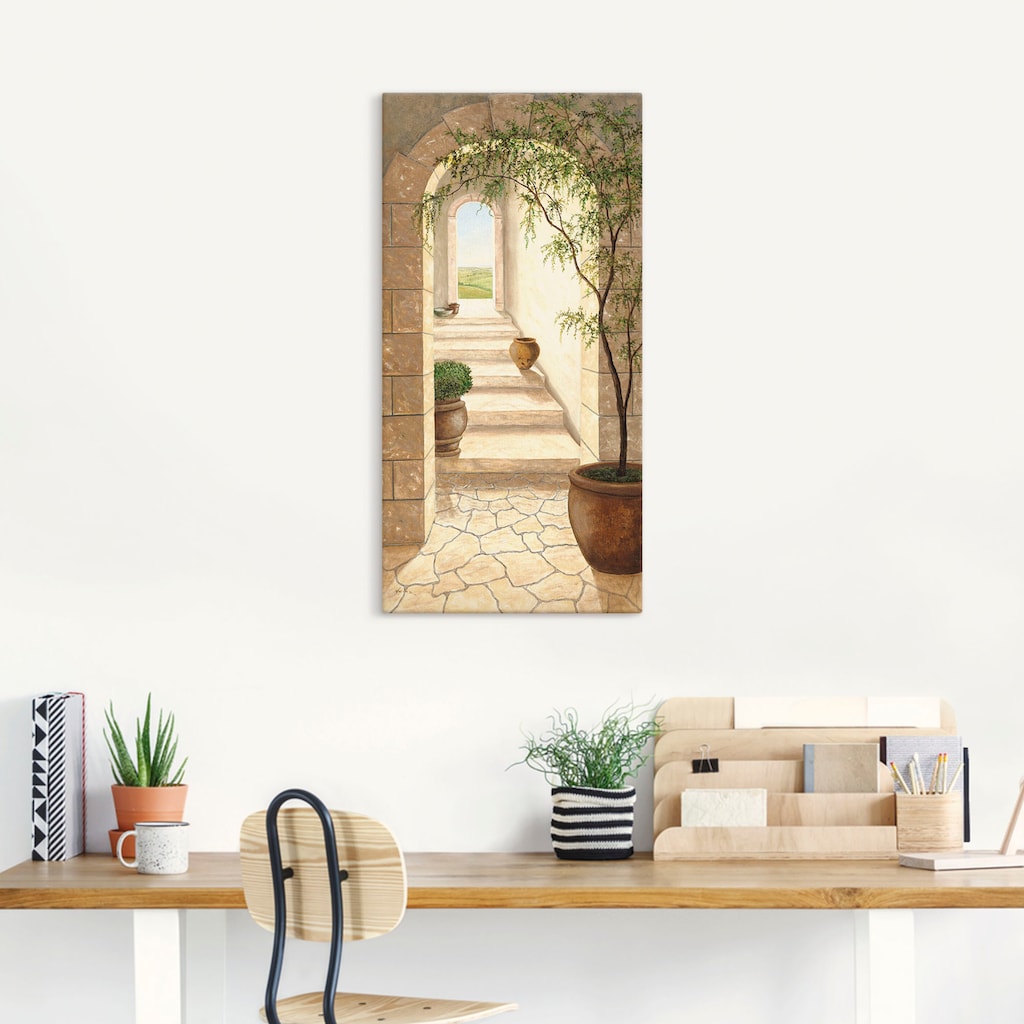 Artland Wandbild »Toskanischer Durchgang«, Fenster & Türen, (1 St.), als Alubild, Outdoorbild, Leinwandbild, Poster, Wandaufkleber