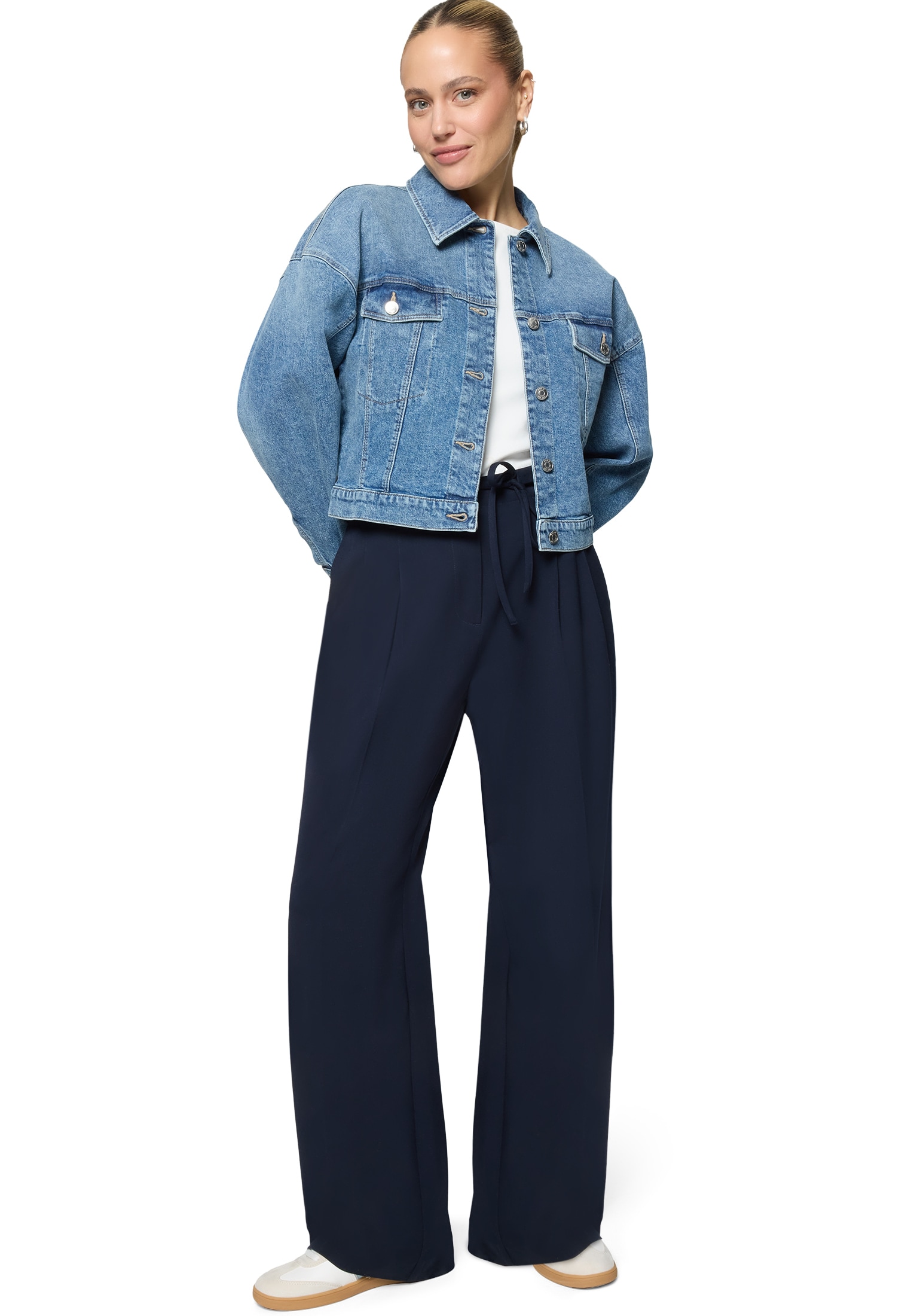 Zero Jeansblazer »Jeansjacke kurz mit Knopfleiste«