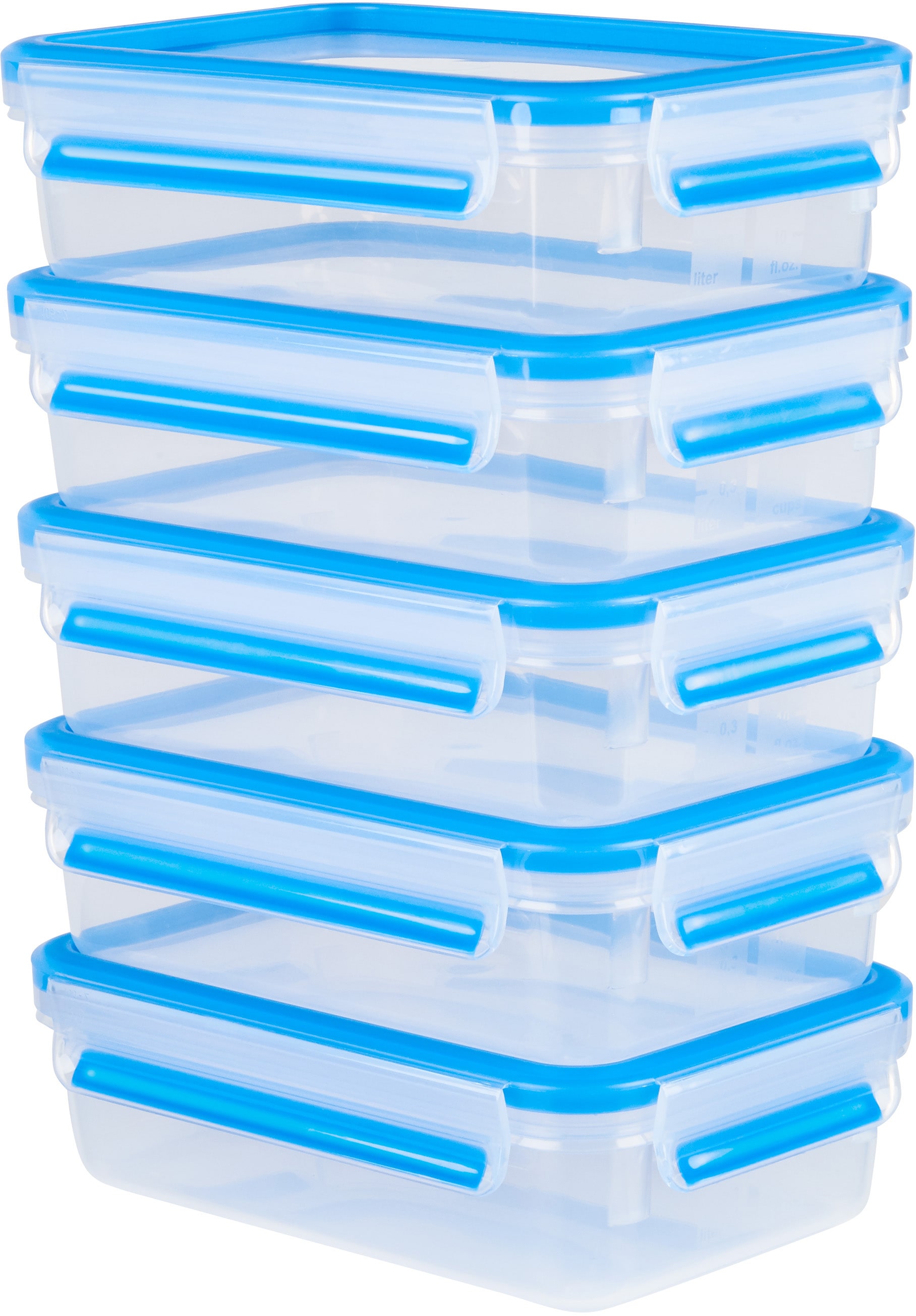 Emsa Frischhaltedose »Clip & Close«, (Set, 10 tlg., 5 Vorratsdosen mit jeweils einem Deckel), Set:10-tlg, 5x0,8L, 5x Deckel, Kunststoff, hygienisch, Frischedichtung