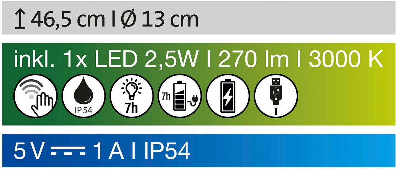 FISCHER & HONSEL LED Tischleuchte »SHINE-WOOD«, 1 flammig, Leuchtmittel LED-Modul | LED wechselbar, Made in Germany, langlebige LED