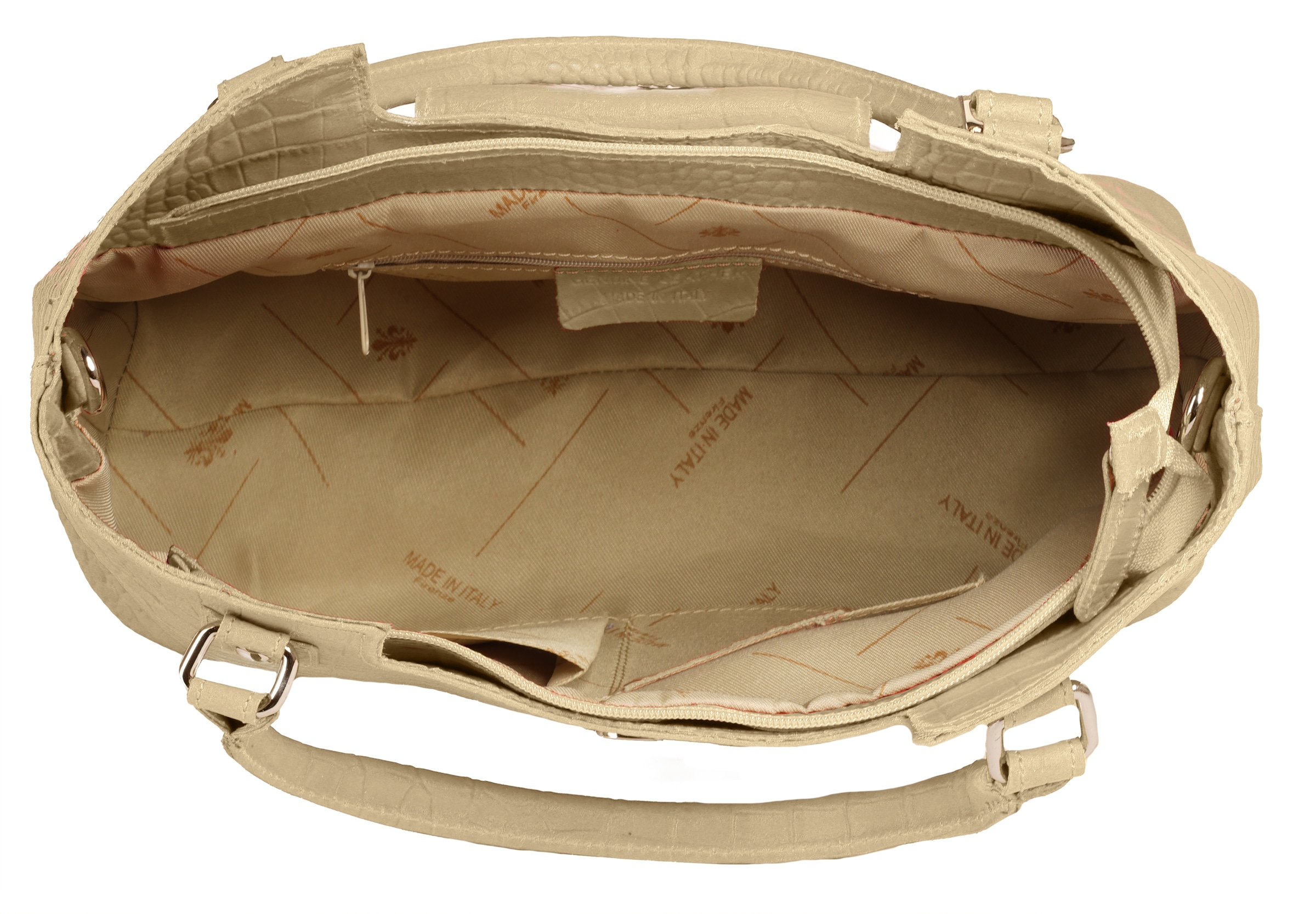 Cluty Henkeltasche, echt Leder, Made in Italy