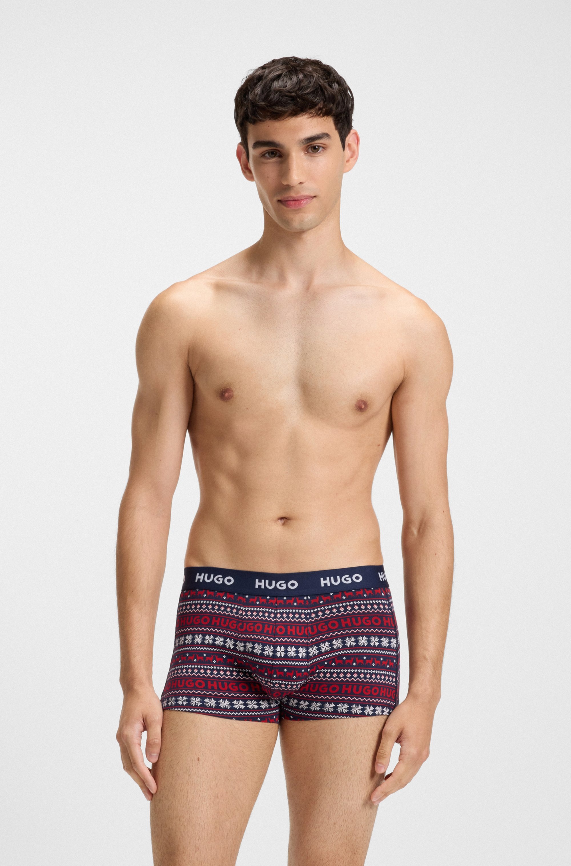 HUGO Underwear Trunk »TRUNK TRIPLET DESIGN« Packung, 3 Stk. tlg., mit Logobund
