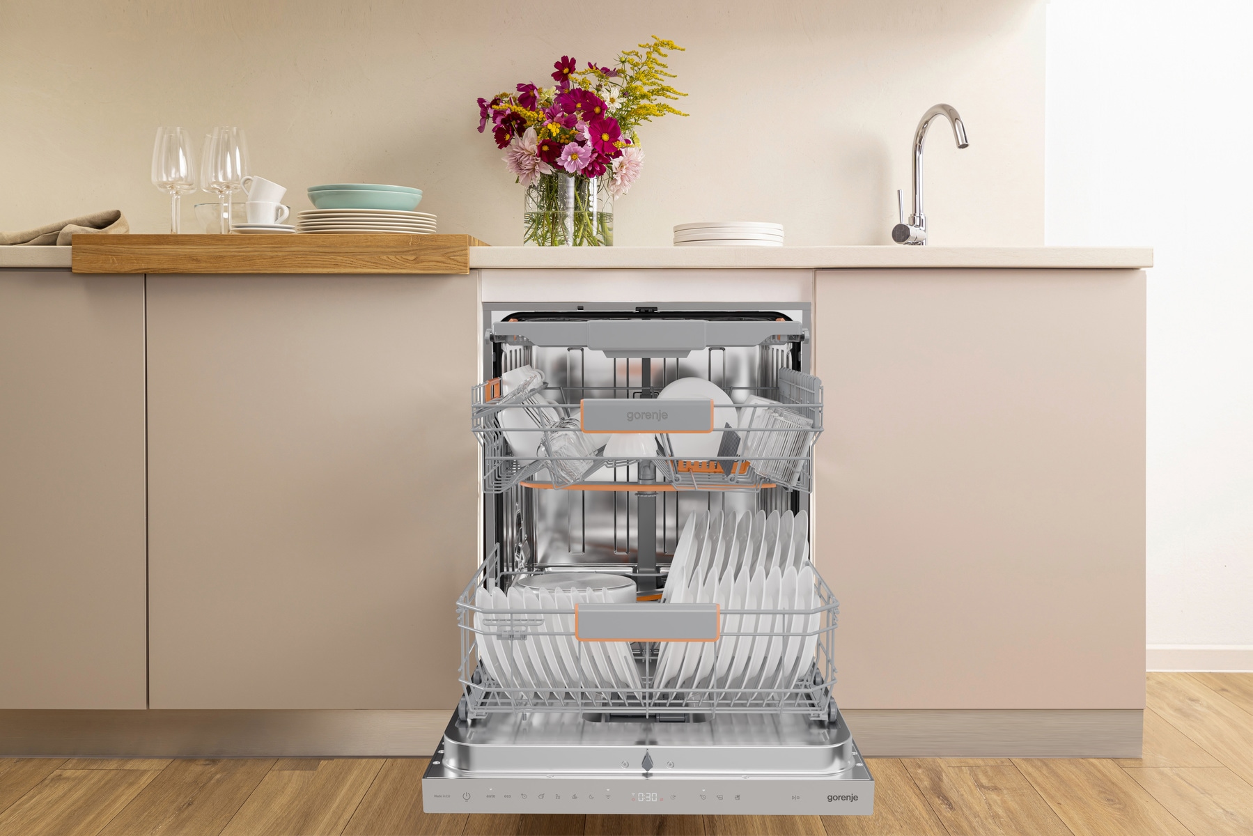 GORENJE Unterbaugeschirrspüler »GU673A65X« 9,5 l 16 Maßgedecke TotalDry - auto. Türöffnung