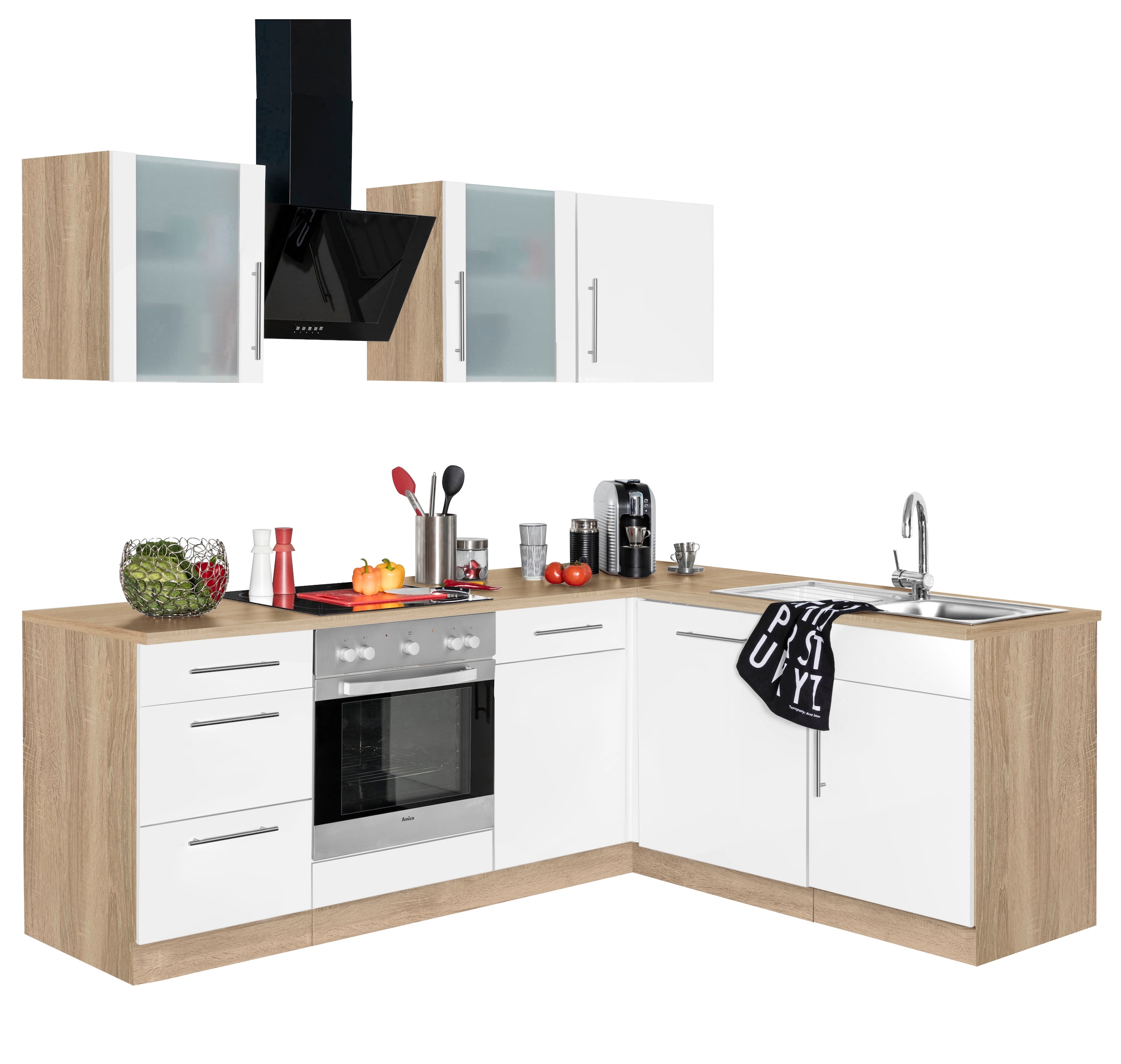 wiho Küchen Winkelküche cm x 220 Stellbreite bei 170 ohne E-Geräte, OTTO »Cali«