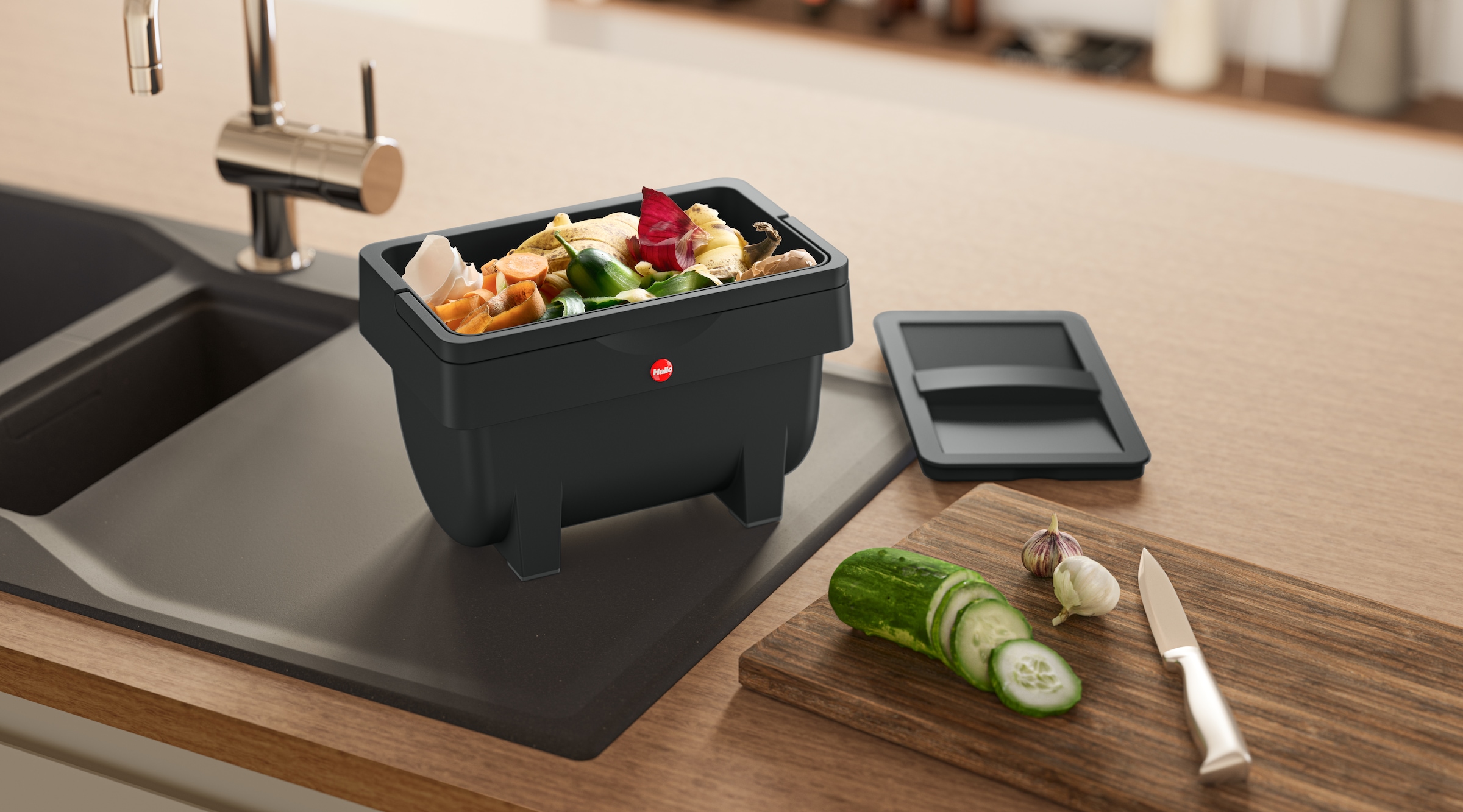 Hailo Biomülleimer »ÖKOMINI S« 1 Behälter Kunststoff, abnehmbarer Deckel, 4,1 Liter