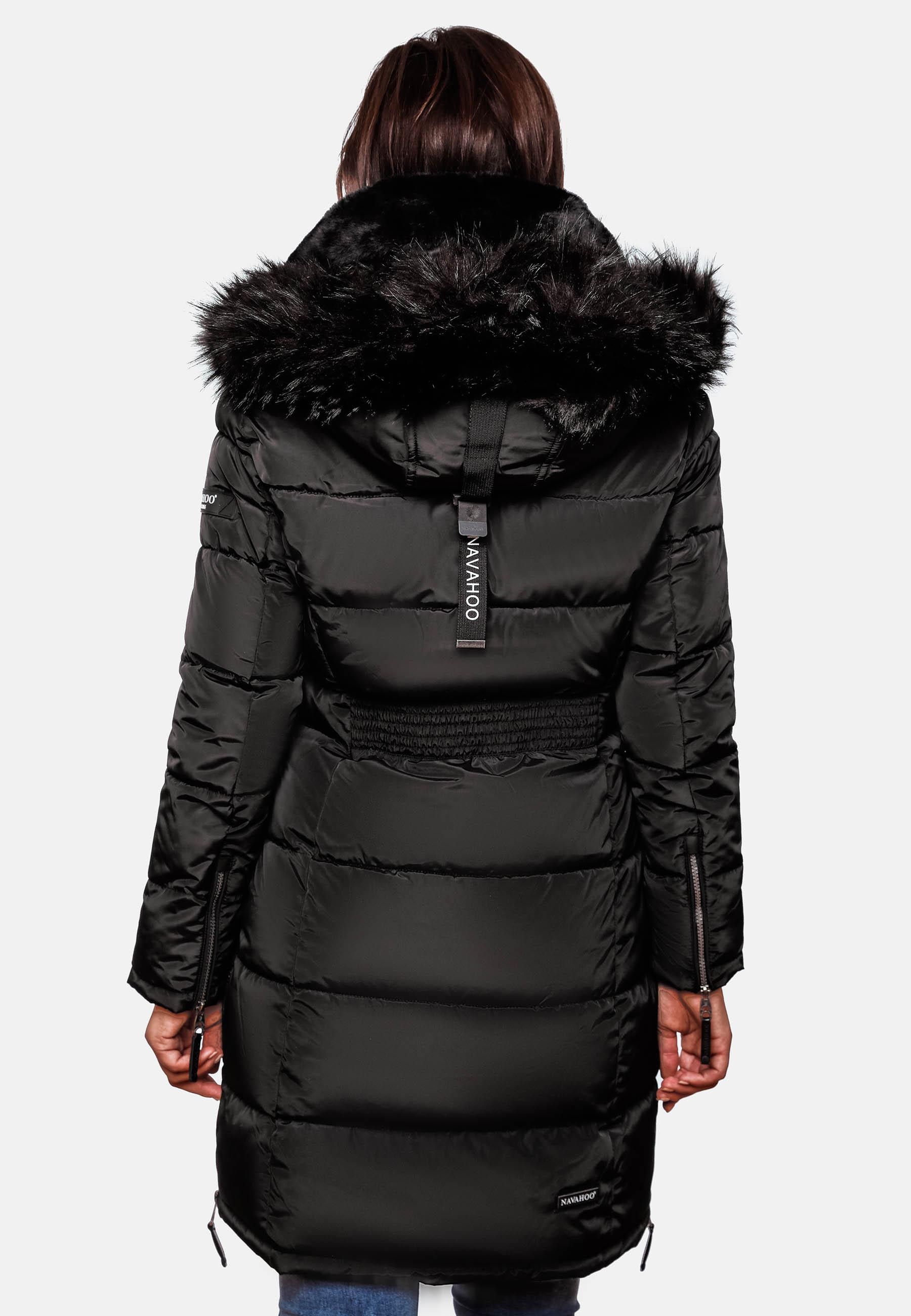 Navahoo Steppmantel »Steppmantel Sinja«, stylischer Winter Parka mit edlem Fellimitat