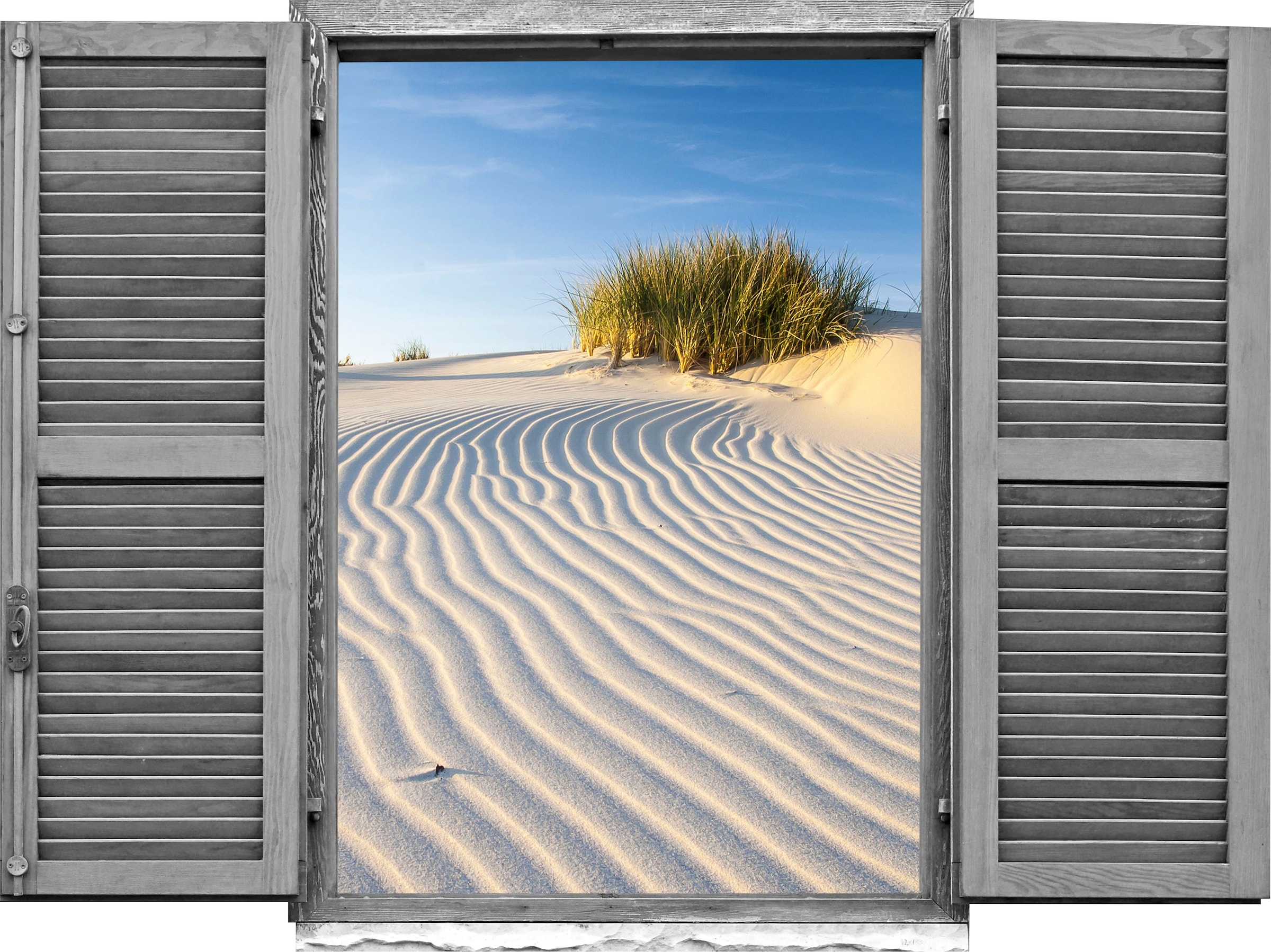 queence Wandtattoo »Strand«, (1 St.), Wandsticker, Wandbild, selbstklebend, 3D, Fenster