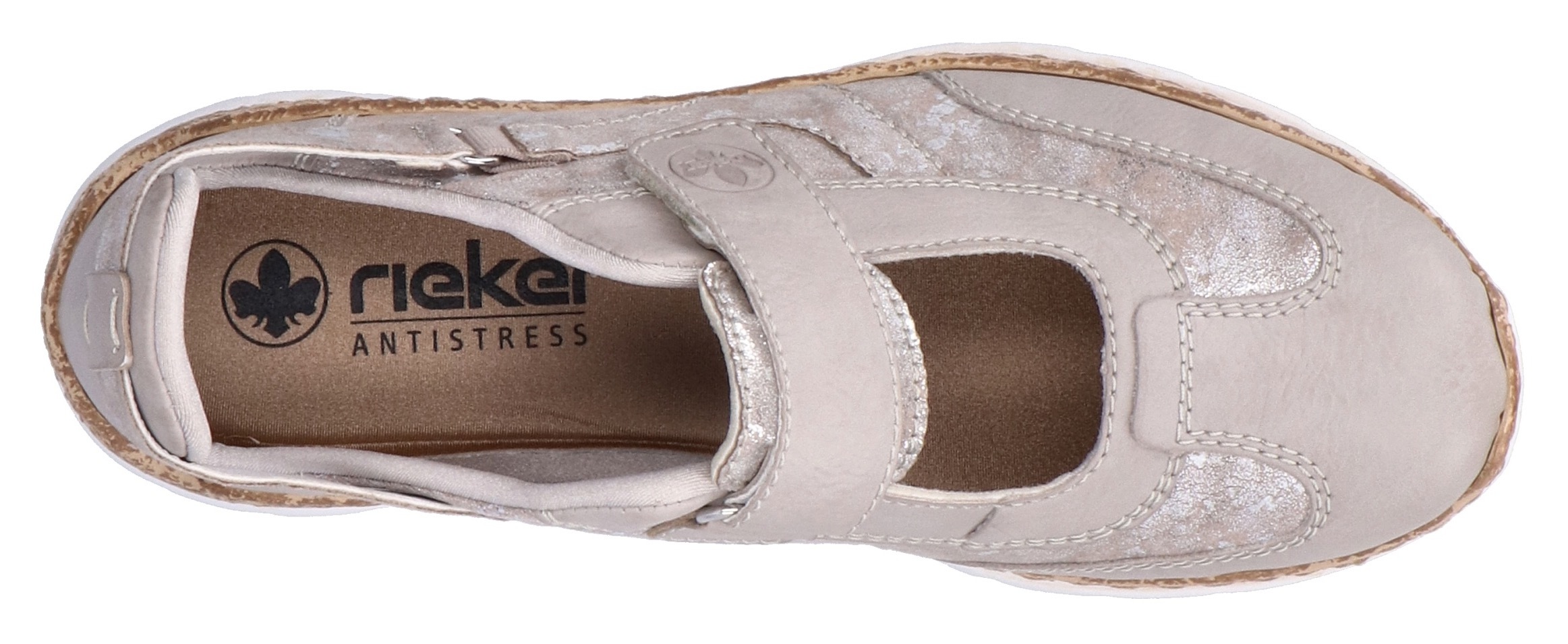 Rieker Klettschuh, Slipper, Halbschuh, Freizeitschuh, Sneaker, Keilabsatz in Korkoptik