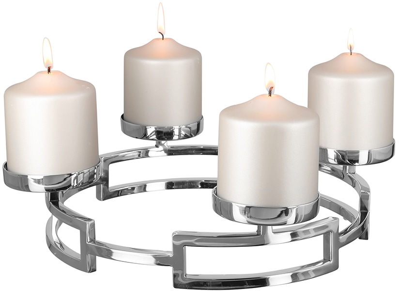 Fink Kerzenleuchter »HOMMAGE, Weihnachtsdeko«, (1 St.), aus Edelstahl, 4-flammig, Adventsleuchter