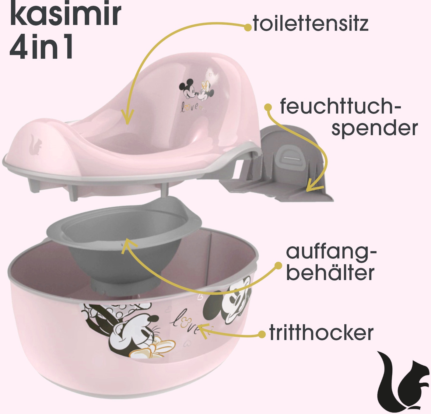 keeeper Toilettentrainer »kasimir babytopf deluxe 4in1, minnie nordic pink«, Made in Europe, FSC® - schützt Wald - weltweit