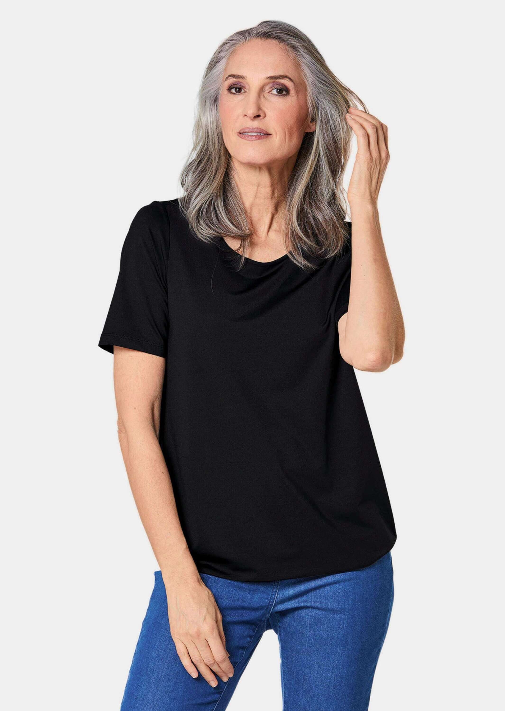 GOLDNER Langarm-Poloshirt »Gepflegtes Shirt in formstabiler Ware«