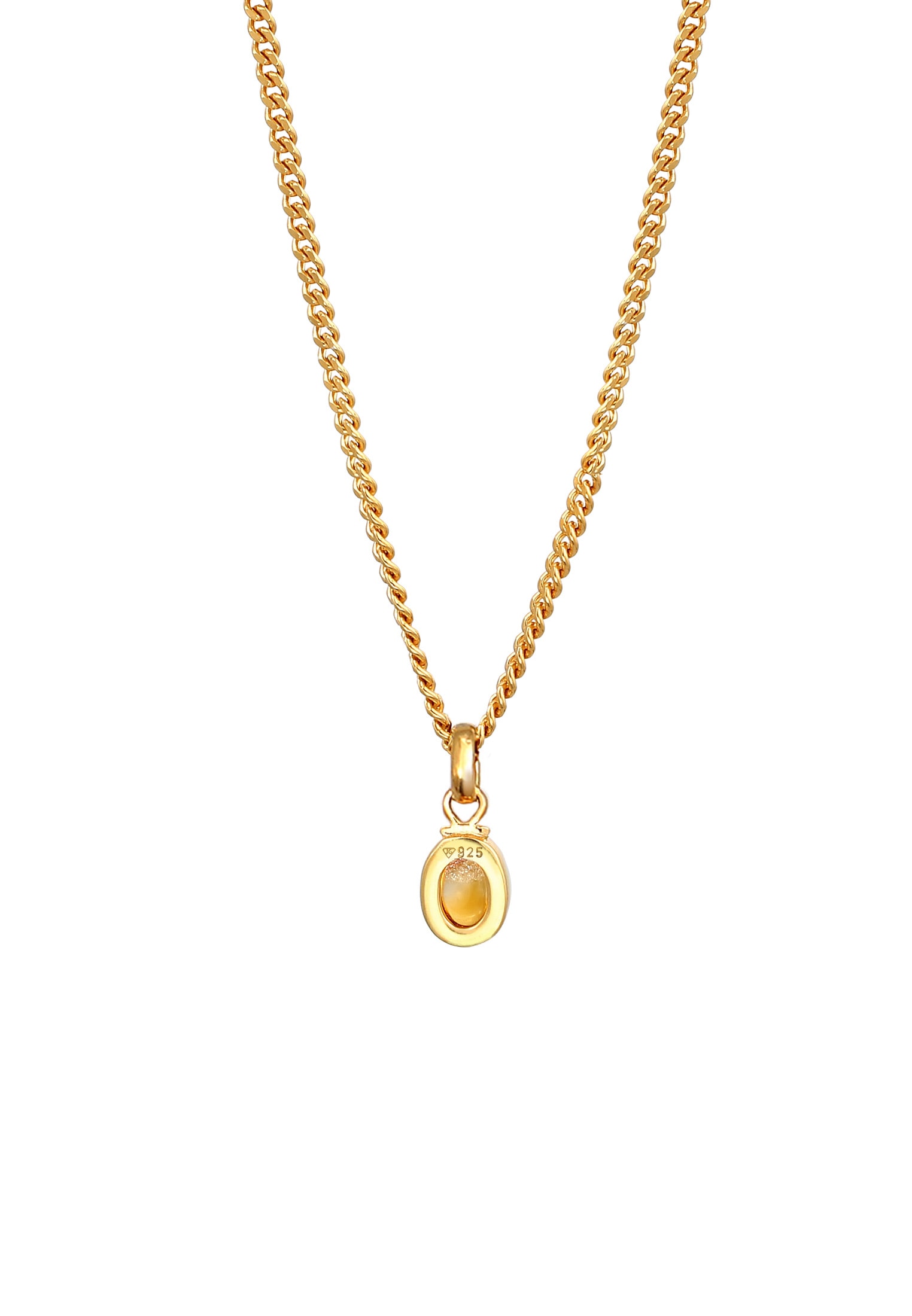 Elli Premium Silberkette »Halskette Citrine Oval Cabochon Klassik 925 Silber«