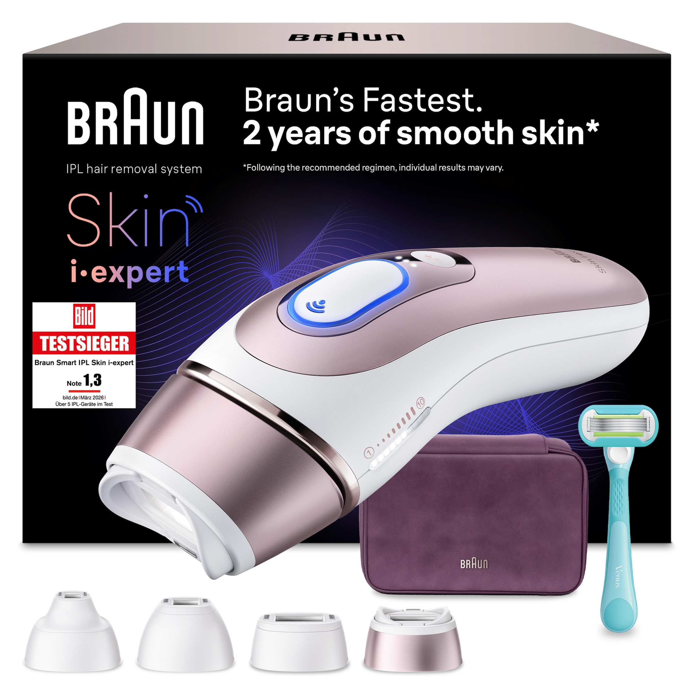Braun IPL-Haarentferner »Braun Smart IPL Skin i·expert PL7431« 400.000 Lichtimpulse Laser-Haarentfernung für zu Hause, Dauerhafte Haarreduzierung