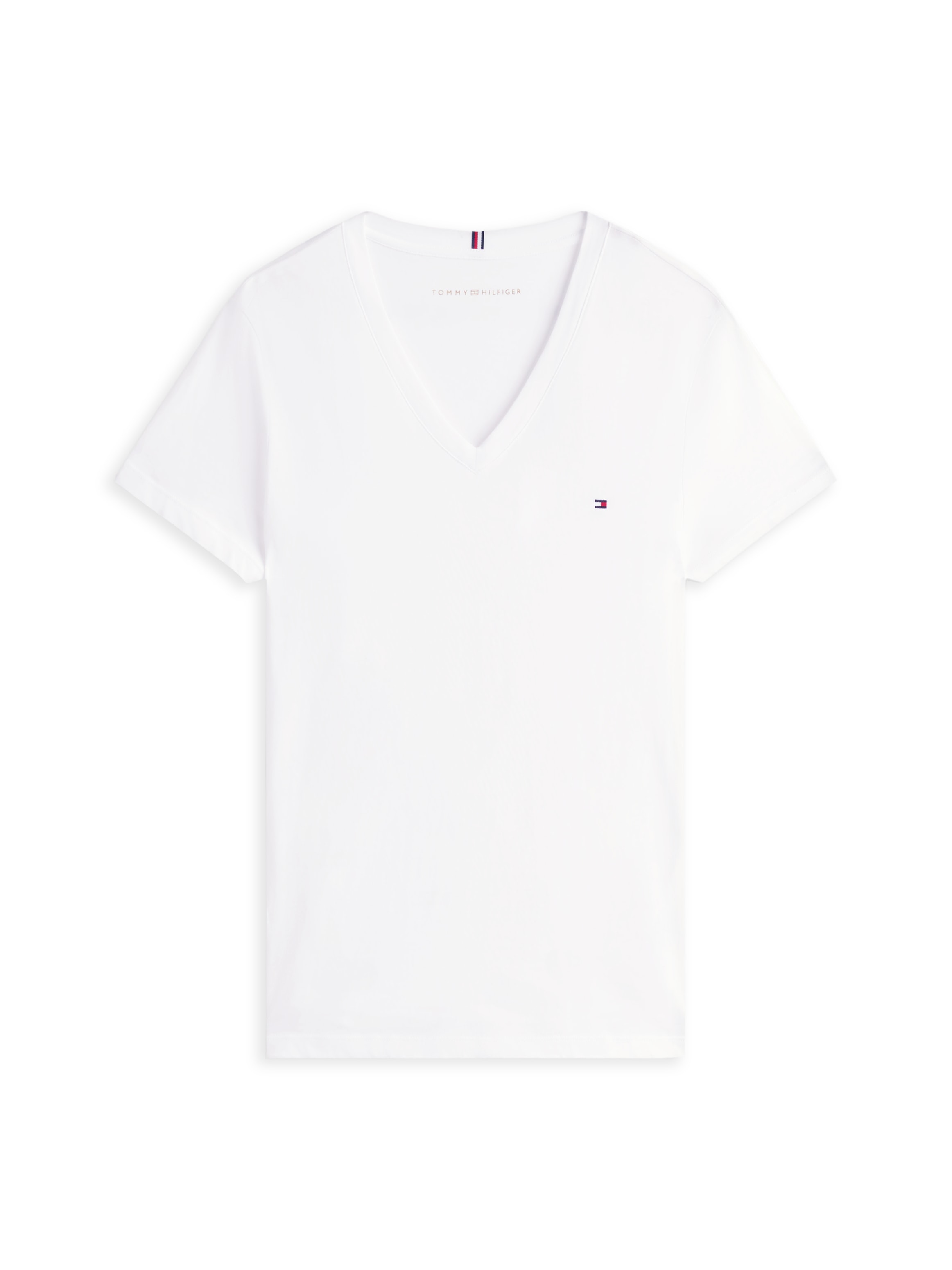 Tommy Hilfiger T-Shirt »HERITAGE V-NK TEE« mit  Tommy Hilfiger Logo-Flag auf der Brust