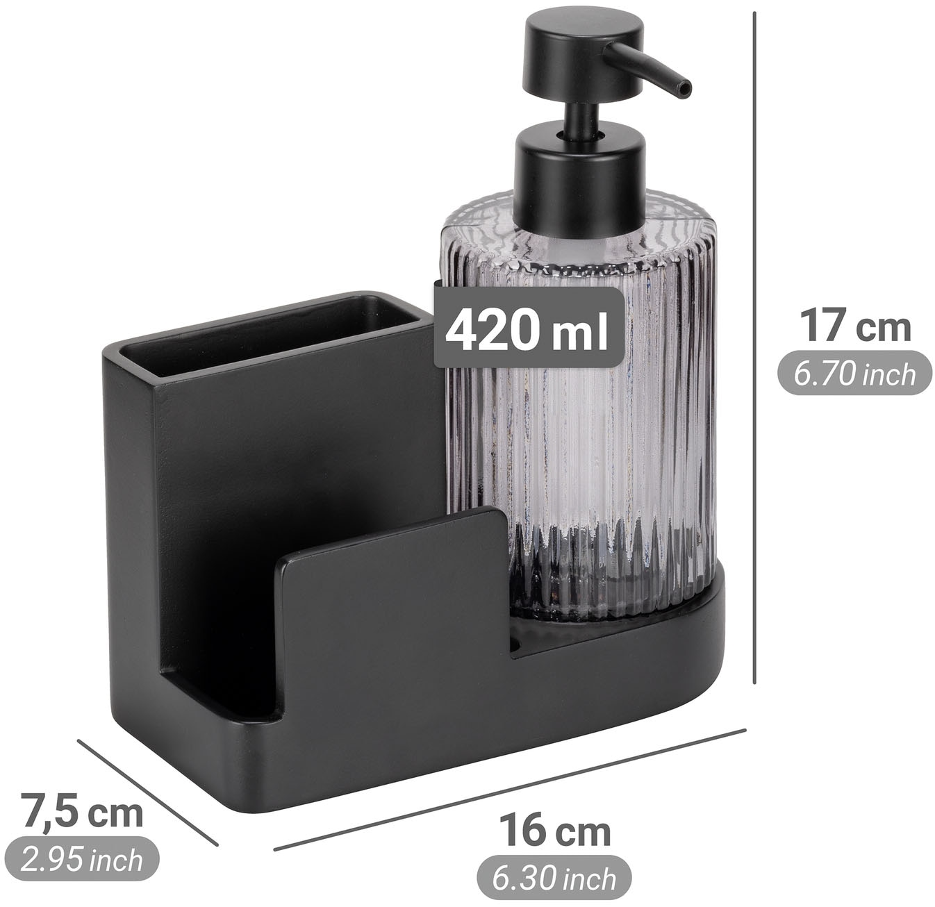 WENKO Küchenorganizer-Set »Modell Pina« robustes Design, heraunehmbarer Glasspender