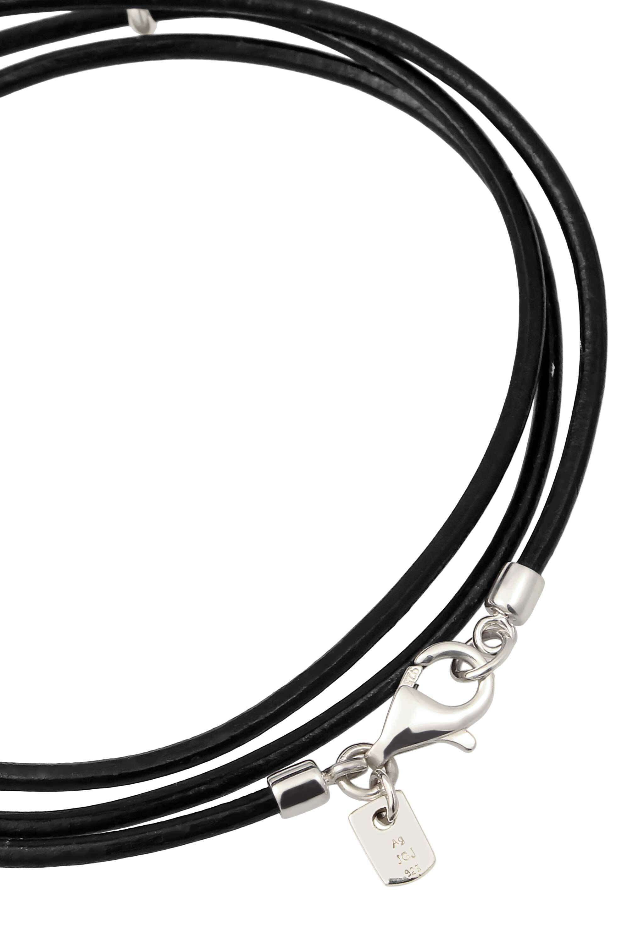Kuzzoi Lederarmband »Armband Leder Herren 925 Sterling Silber«