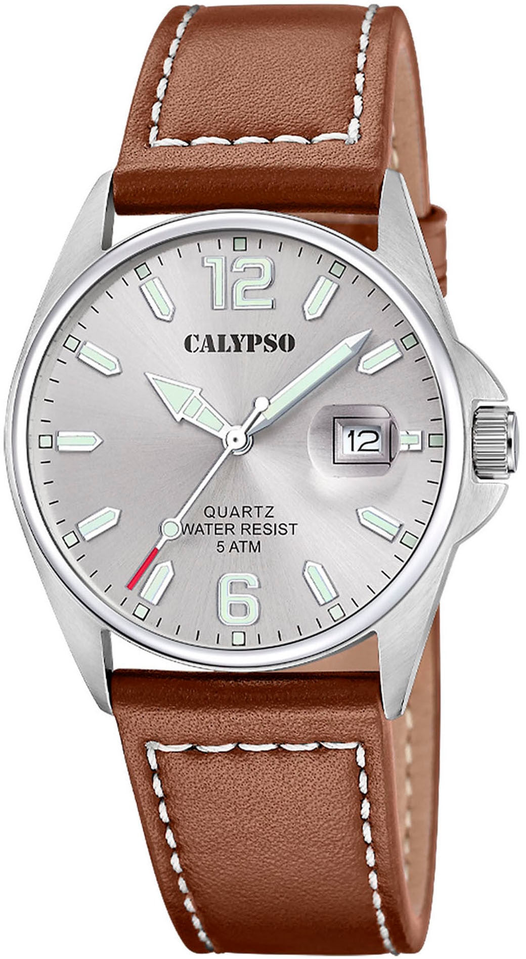 CALYPSO WATCHES Quarzuhr »Basic«, Armbanduhr, Herrenuhr, Lederarmband, analog, Tag