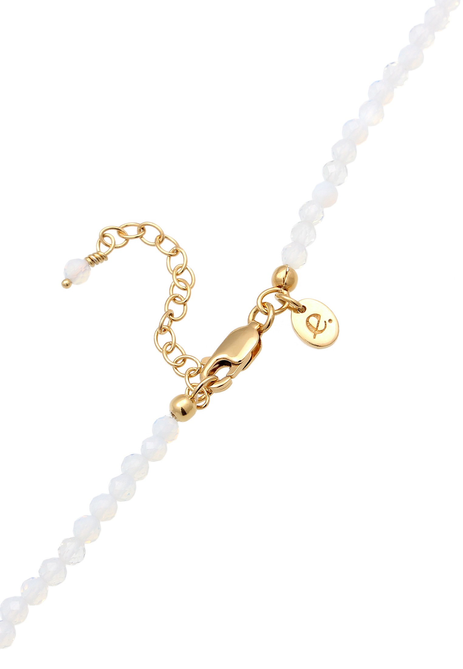 Elli Premium Silberkette »Halskette Mondstein Regenbogen Perlen 925 Sterling Silber«