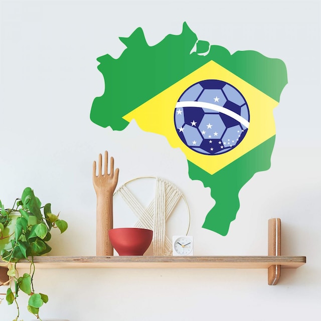 Wall-Art Wandtattoo »Brasilien Karte mit Fußball«, (1 St.) im OTTO Online  Shop