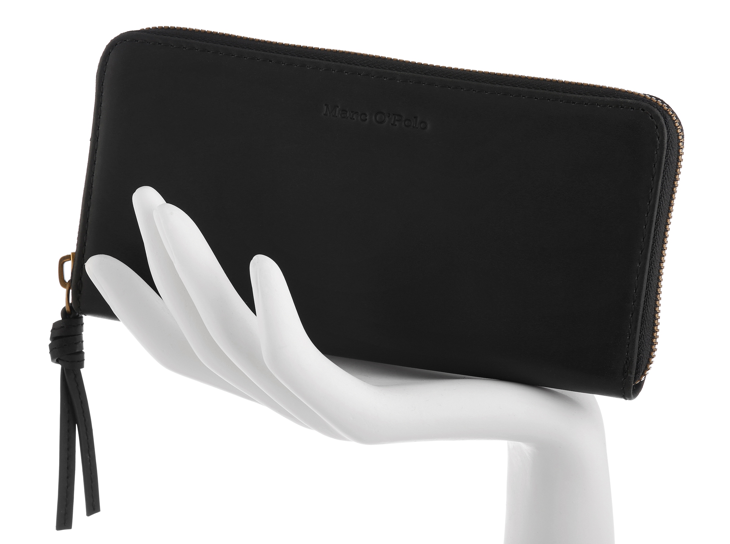 Marc O'Polo Accessories Geldbörse »FINJA« Geldbeutel, Damen Portemonnaie, Reißverschluss mit Lederanhänger