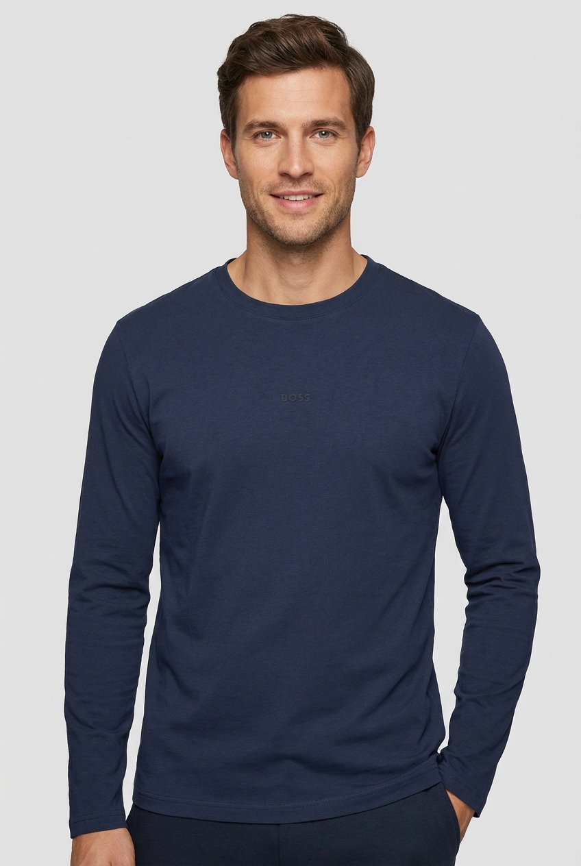 BOSS ORANGE Langarmshirt »TChark« Rundhalsausschnitt, Regular Fit, mit BOSS-Logo