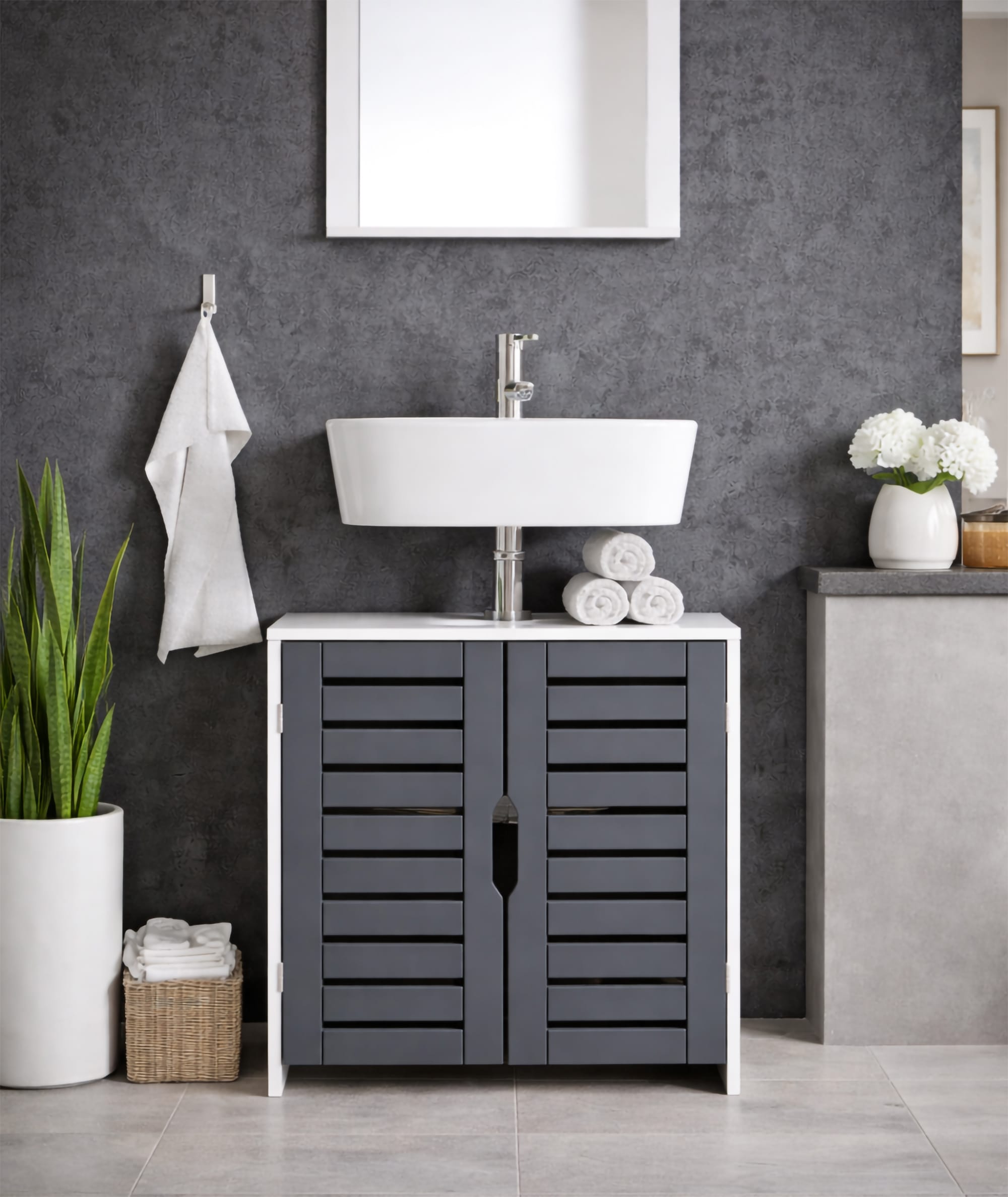 VCM Waschbeckenschrank »Holz Badschrank Badunterschrank Waschbecken Flonali« 1 Stk. tlg.