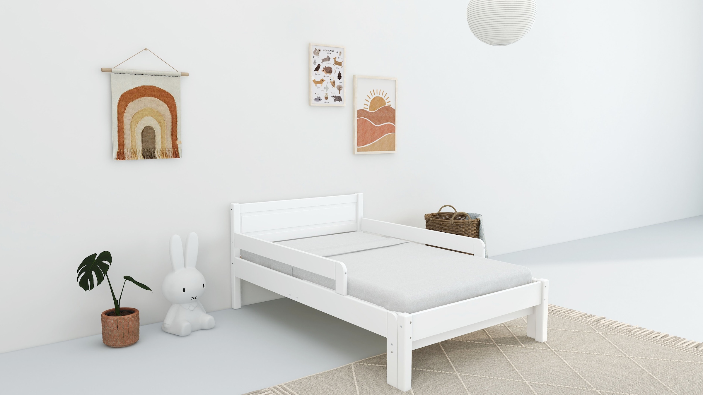OTTO home Kinderbett »Hero, Massivholzbett, ausziehbar von 140 bis 200 cm, FSC®« 90cm Breite, 140-200cm Liegefläche,  massive Kiefer, mit Lattenrost, zeitlose Optik,  Rausfallschutz