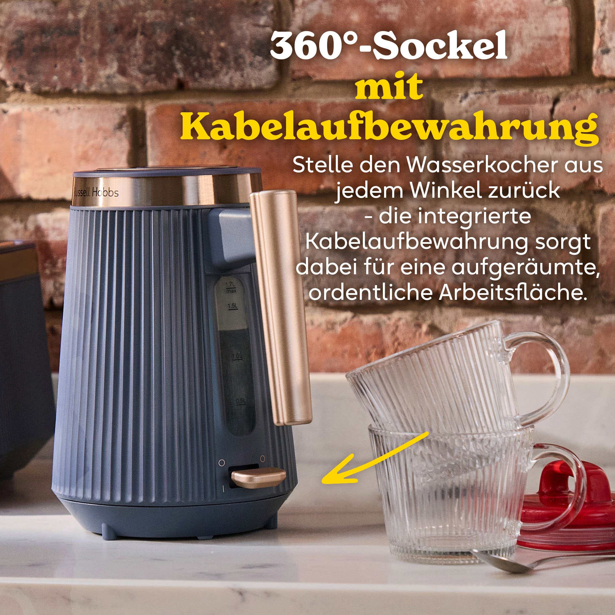 RUSSELL HOBBS Wasserkocher »Brontë 26752-70, Soft Navy« 2400 W 1,7l,